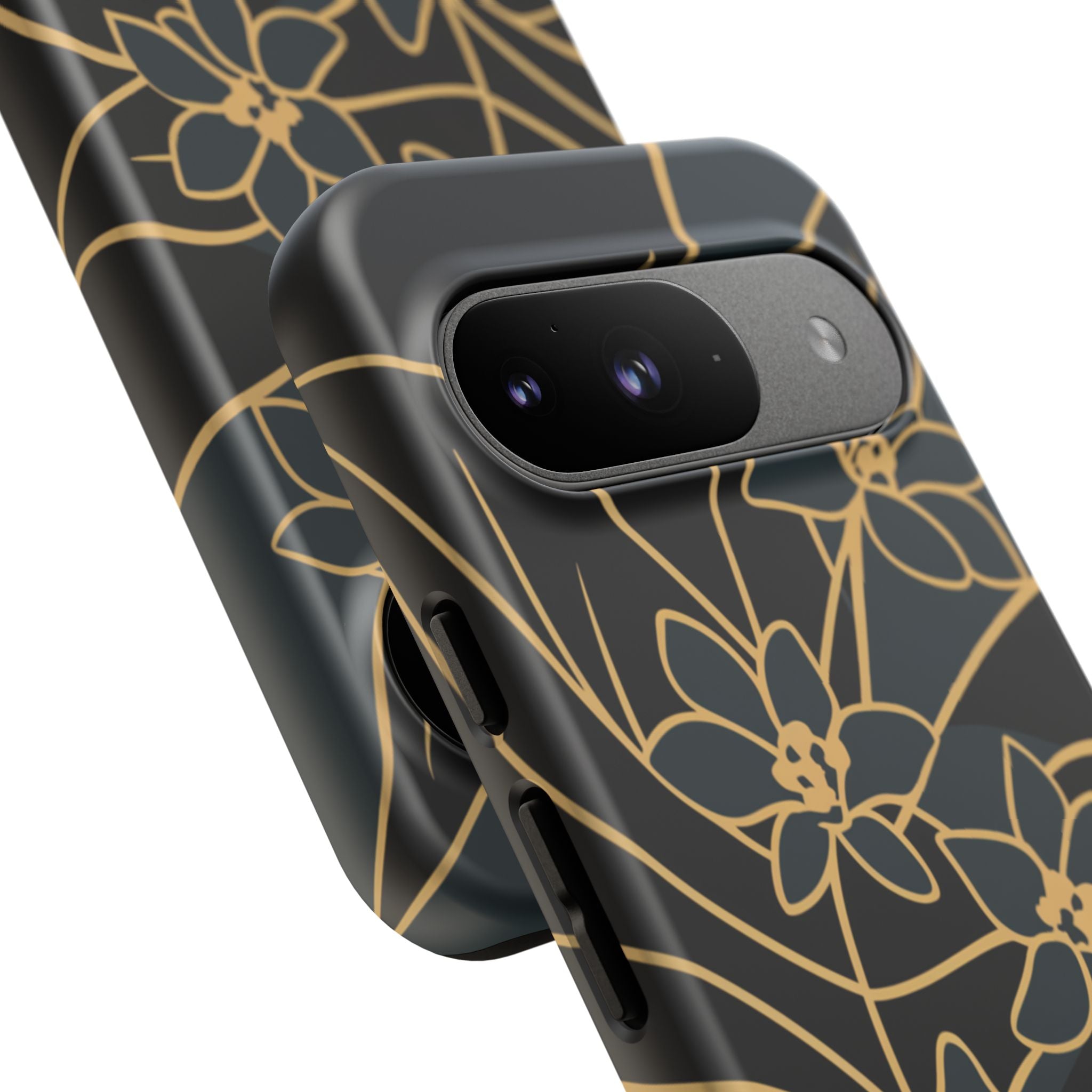 Golden Bloom - Elegant Floral Line Art Phone Case