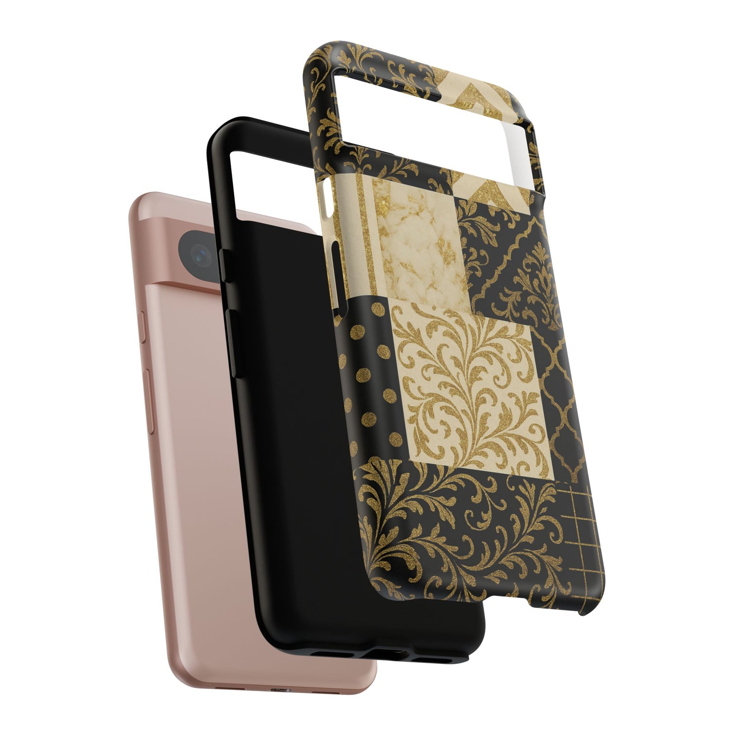 Phone Case, Luxury Black and Gold Festive Design for Christmas Gift, Holiday Decor, Tough Cases, Winter Celebration, Elegant iPhone Cover