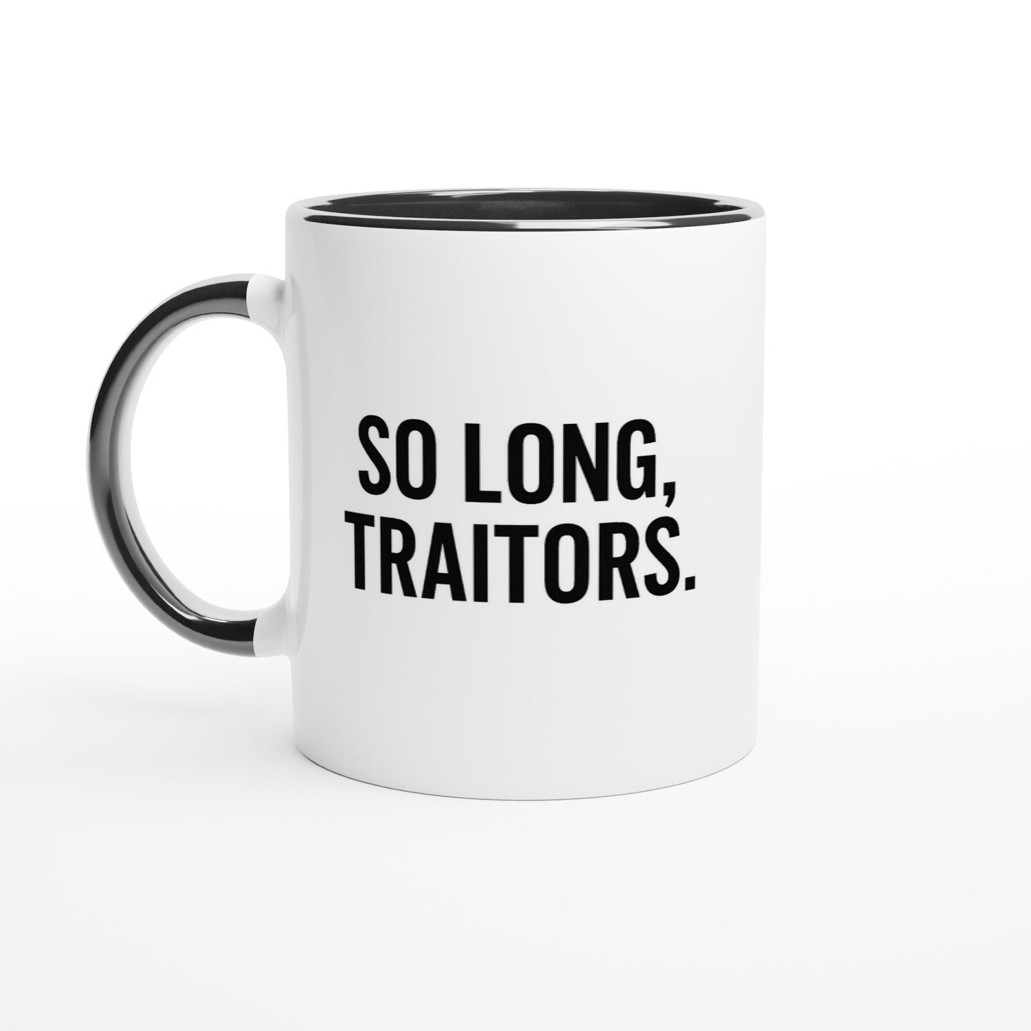 So Long, Traitors Mug - Funny Employee Leaving Gift - Ceramic Coffee Cup Ceramic Black