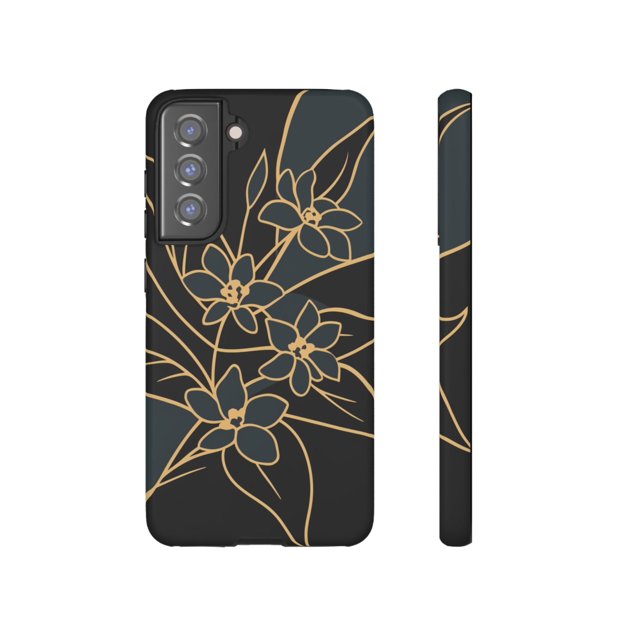 Golden Bloom - Elegant Floral Line Art Phone Case Samsung Galaxy S21 FE Matte