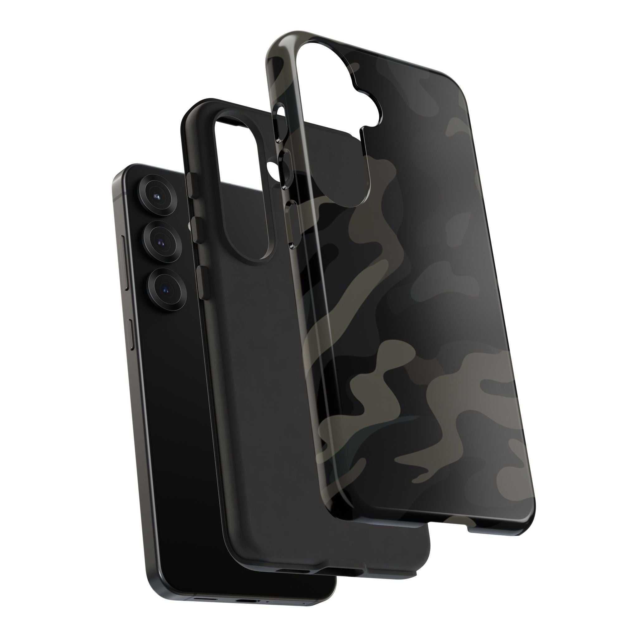 Black Camouflage Phone Case for iPhone, Samsung and Google Pixel