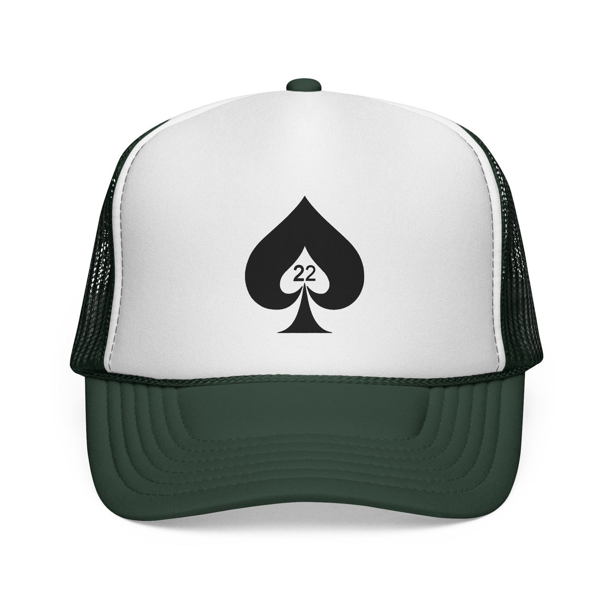 Ace of Spades Trucker Hat - Stylish Mesh Cap for Gamers, Outdoor Adventures & Festivals | Adjustable Snapback Dark Green One size