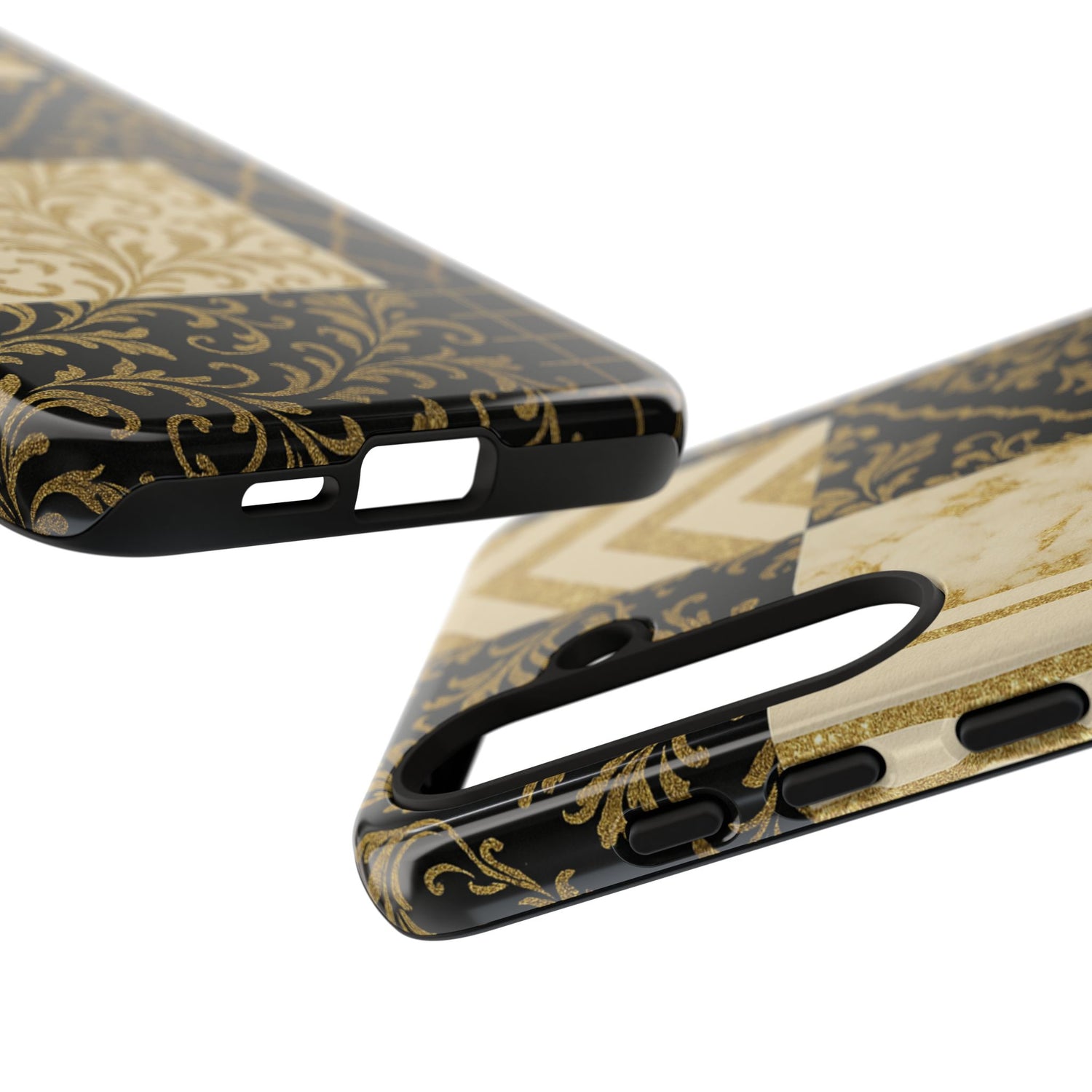 Phone Case, Luxury Black and Gold Festive Design for Christmas Gift, Holiday Decor, Tough Cases, Winter Celebration, Elegant iPhone Cover