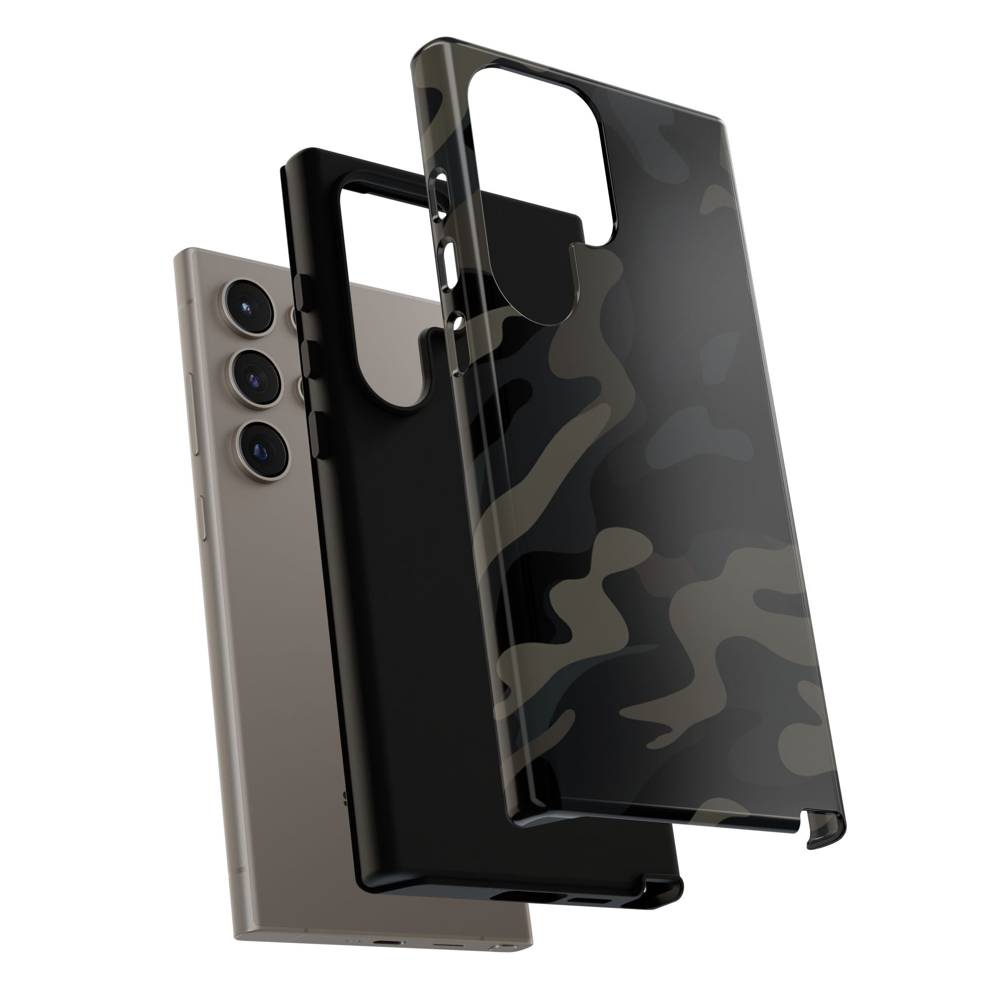 Black Camouflage Phone Case for iPhone, Samsung and Google Pixel