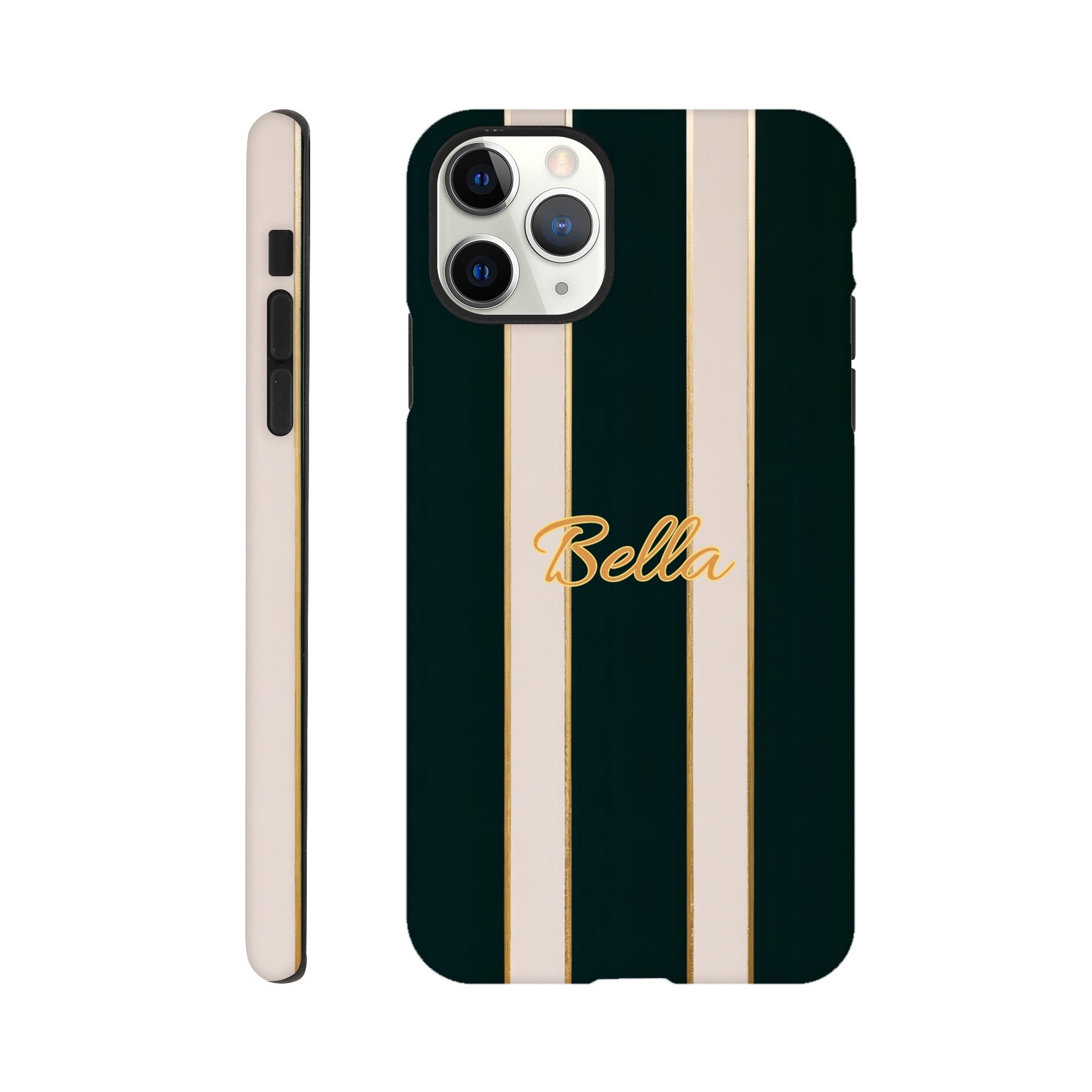 Elegant Striped Phone Case - Black & Cream Design with Gold Accents for iPhone & Samsung | Luxury Protection iPhone 11 Pro Max