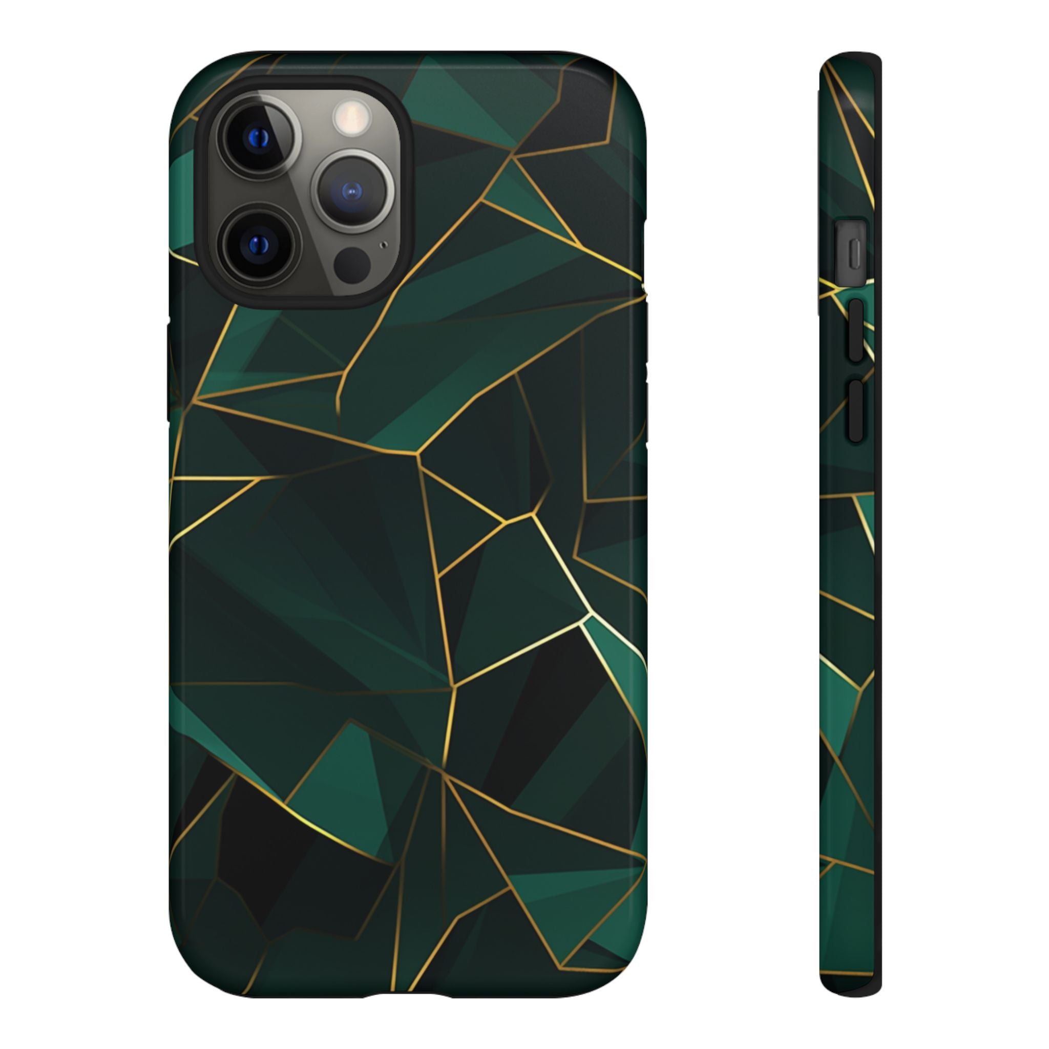 Emerald Veil - Geometric Luxe Phone Case iPhone 12 Pro Max Glossy