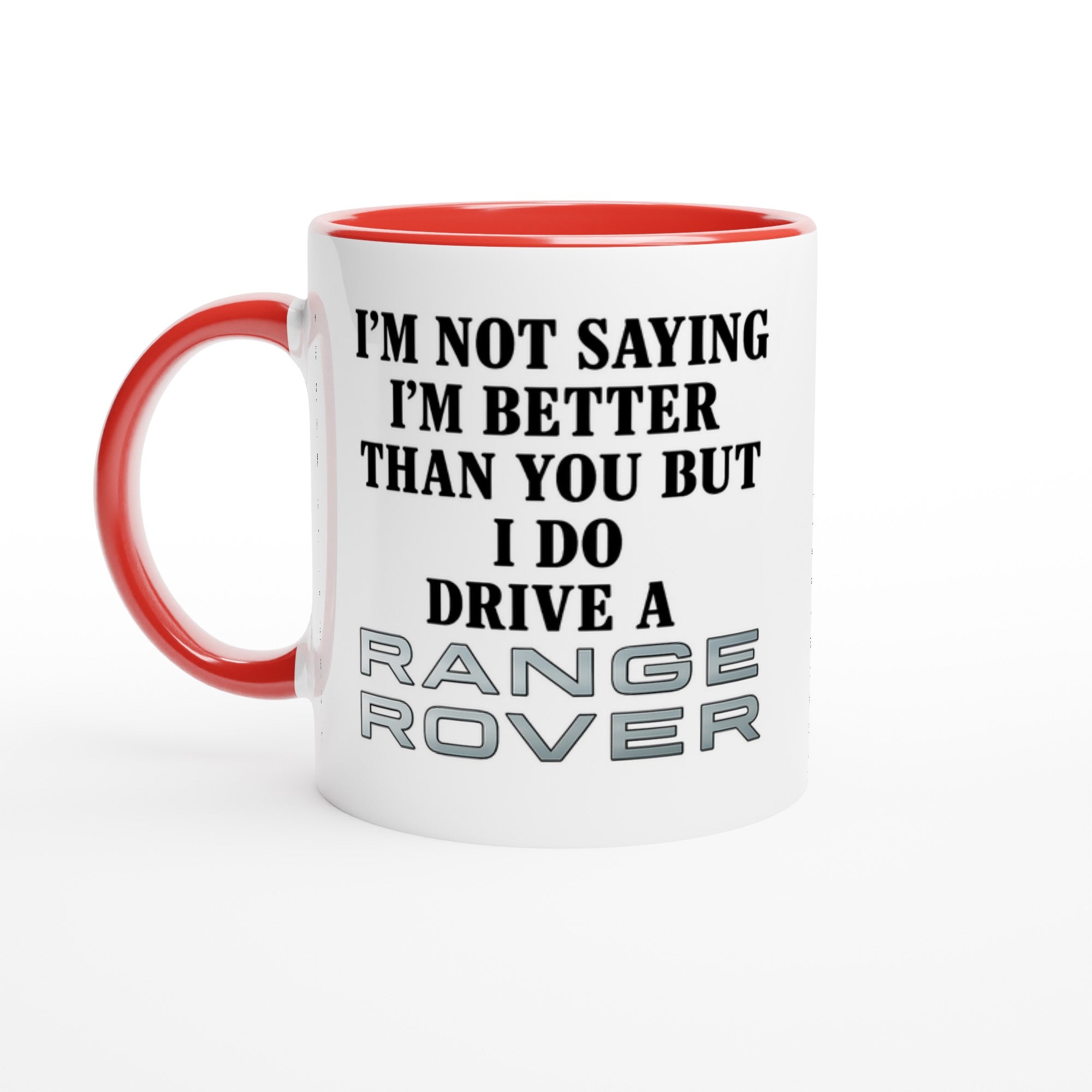 Funny Range Rover Mug – 11oz Luxury Car Driver Gift, Bold Statement Coffee Cup, Range Rover Lover Gift for Him or Her Ceramic Red