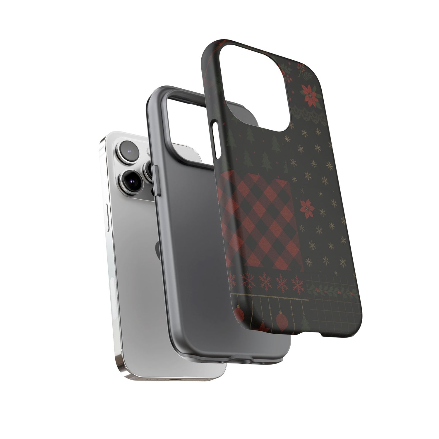 Black Festive Phone Case - Christmas Phone Cover - Tough Design