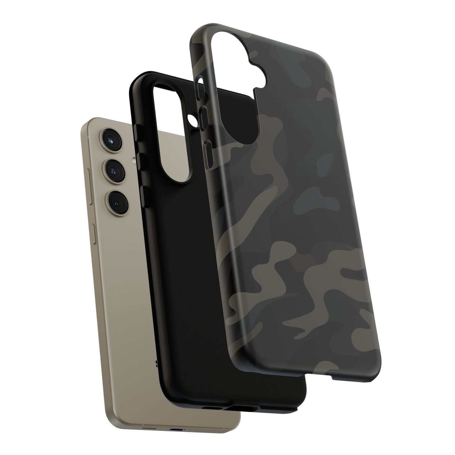 Black Camouflage Phone Case for iPhone, Samsung and Google Pixel