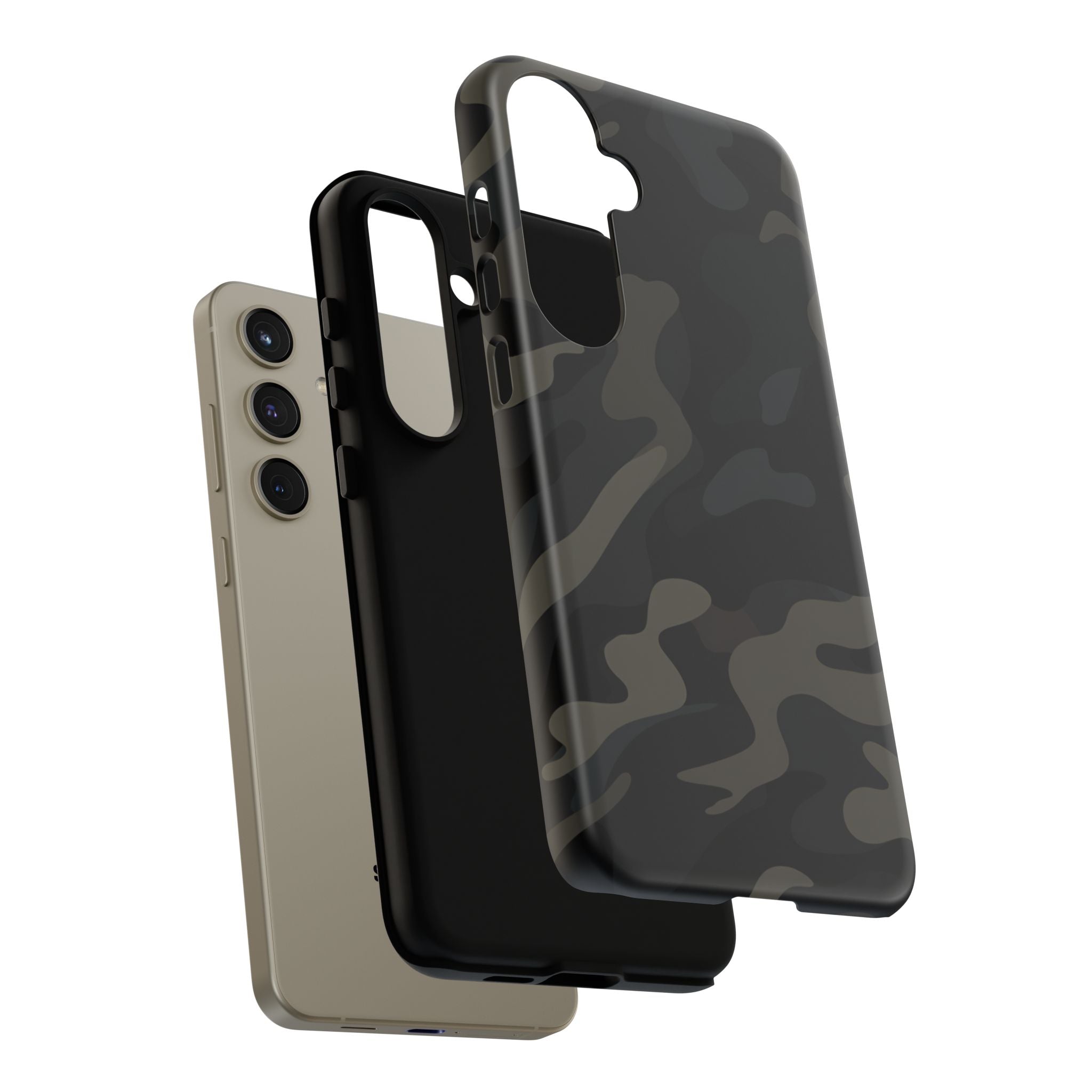 Black Camouflage Phone Case for iPhone, Samsung and Google Pixel