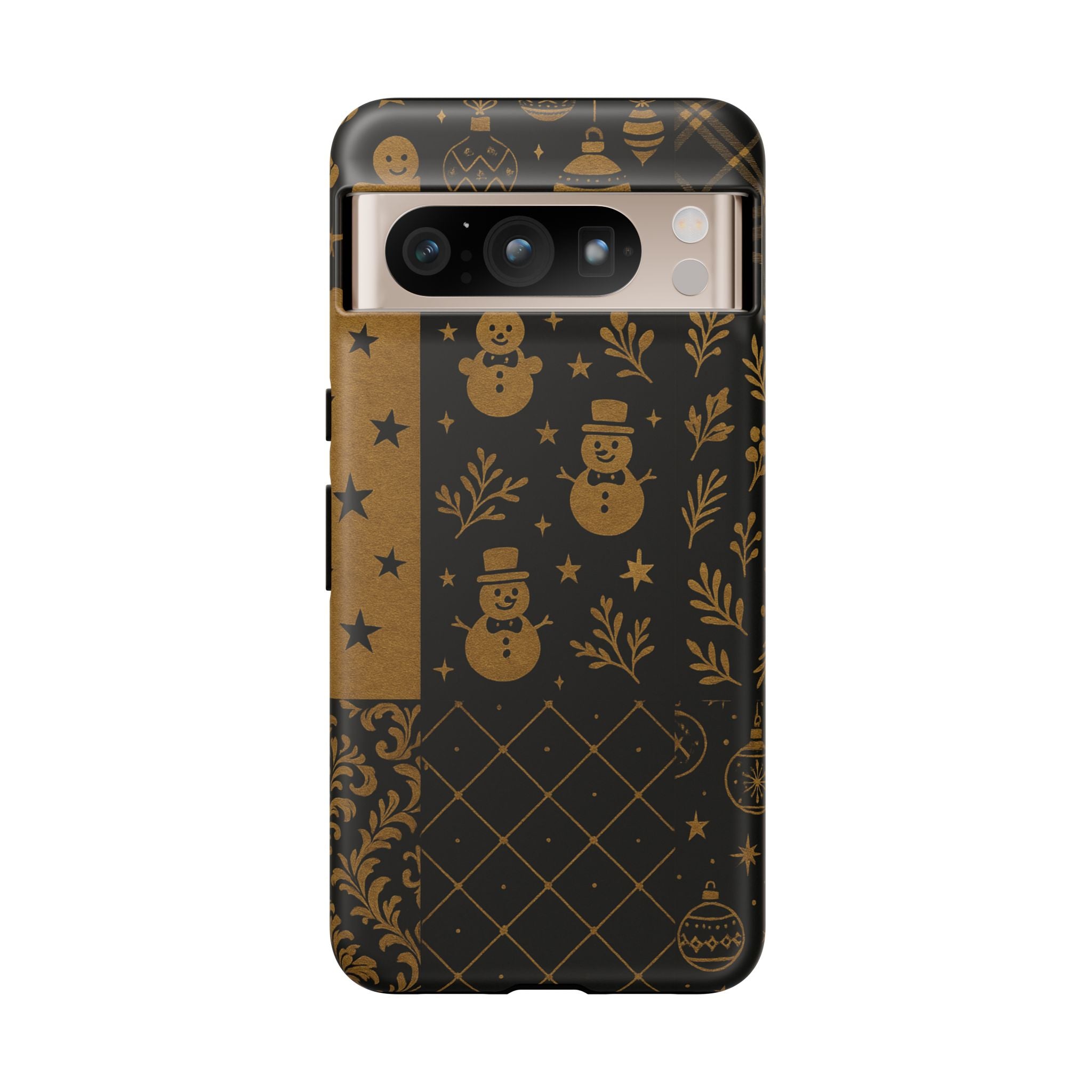 Black Festive Phone Case | Christmas Gift | Holiday Decor | Snowman Design | Tough Cases | Winter Celebration Google Pixel 8 Pro Matte