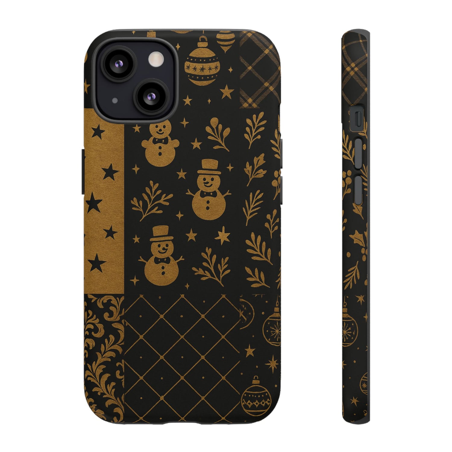 Black Festive Phone Case | Christmas Gift | Holiday Decor | Snowman Design | Tough Cases | Winter Celebration iPhone 13 Matte