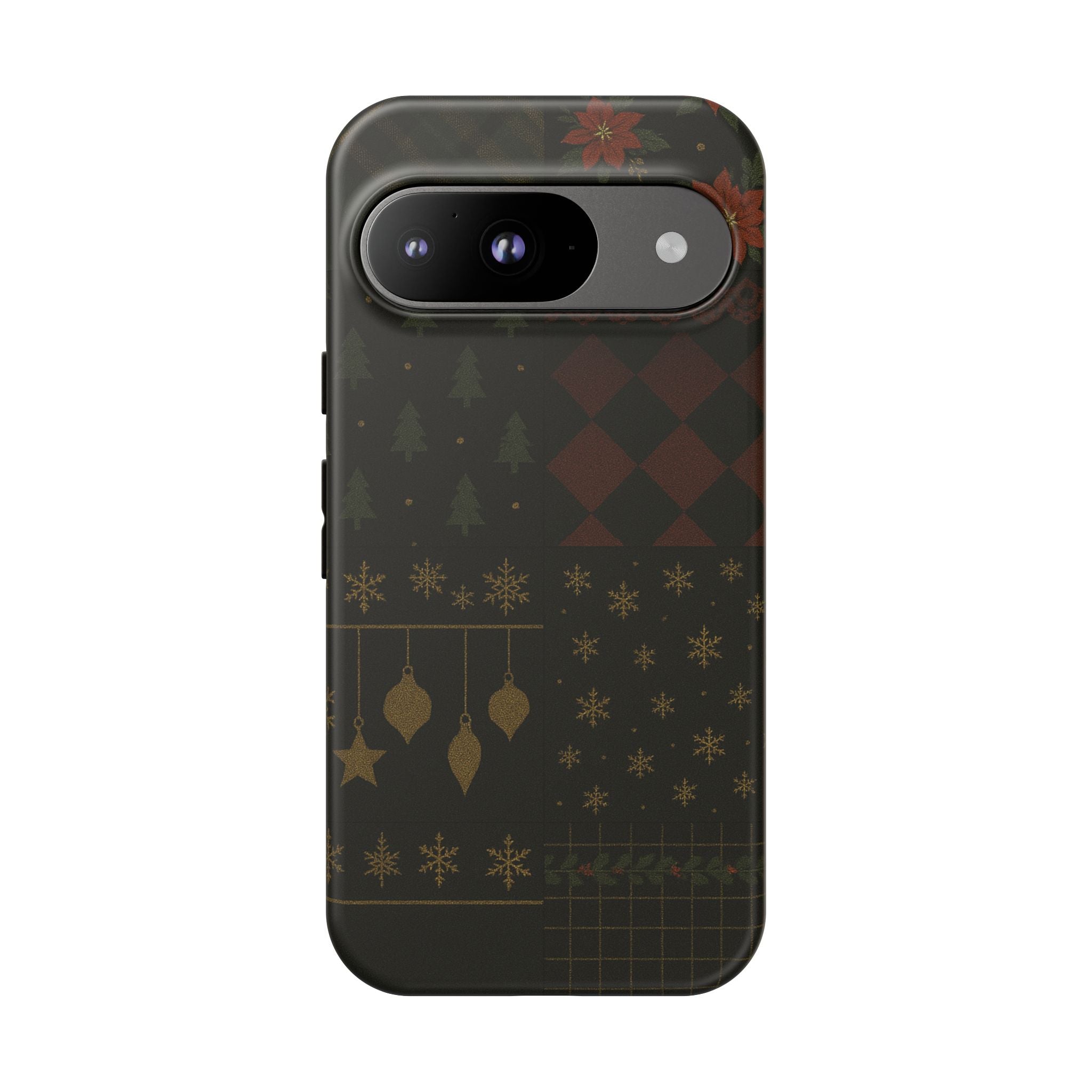 Black Luxury Phone Case for Christmas Festive Season - Tough design Google Pixel 9 Matte