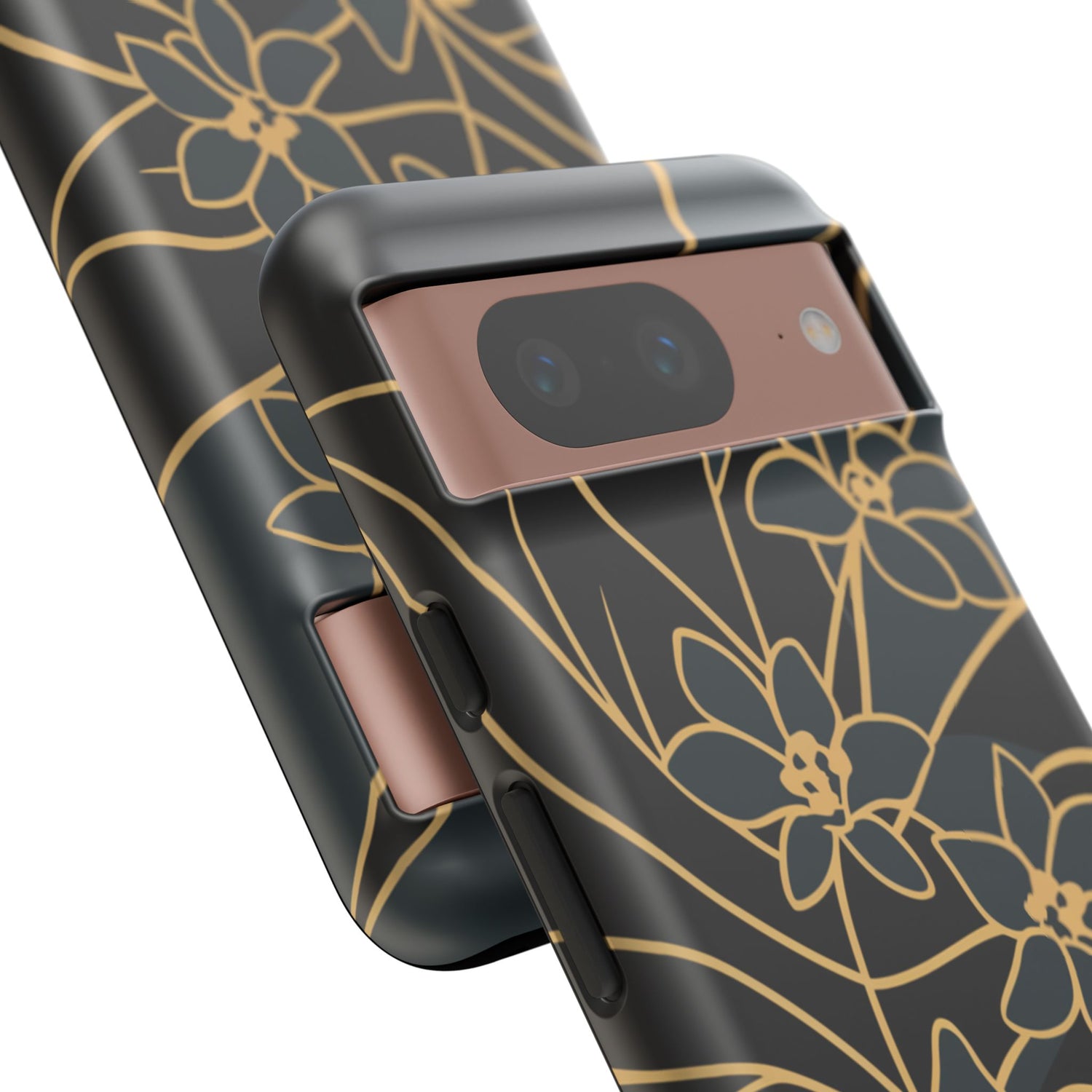 Golden Bloom - Elegant Floral Line Art Phone Case