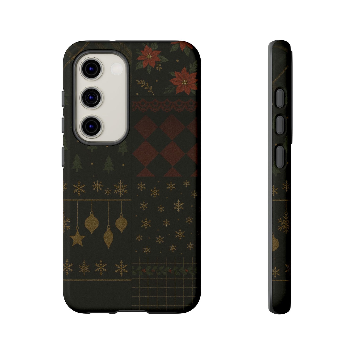 Black Luxury Phone Case for Christmas Festive Season - Tough design Samsung Galaxy S23 Glossy