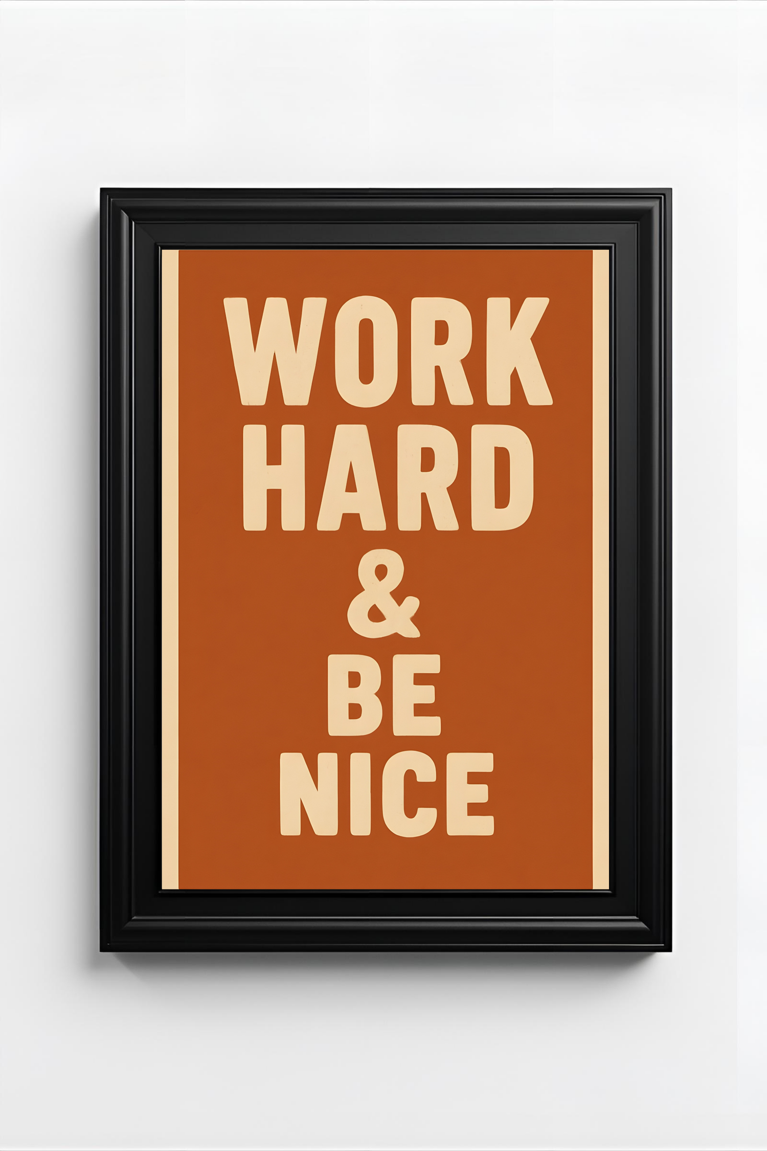 Work Hard Be Nice Poster - Watercolour Motivational Print | Office & Study Wall Art