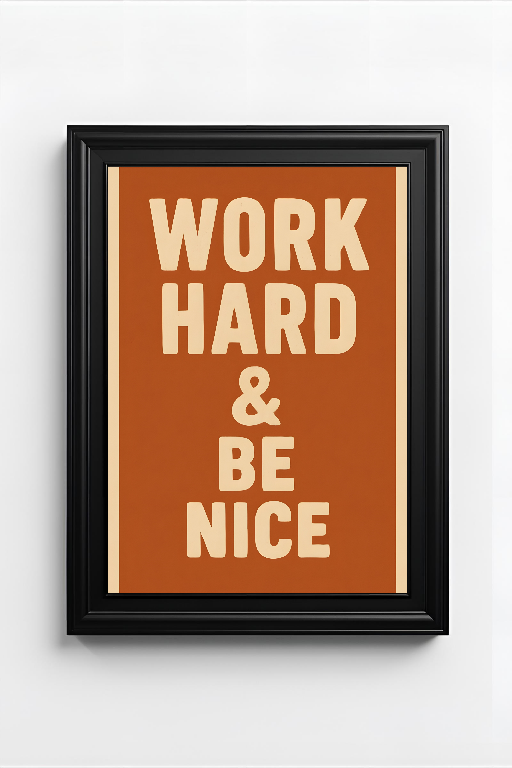 Work Hard Be Nice Poster - Watercolour Motivational Print | Office & Study Wall Art