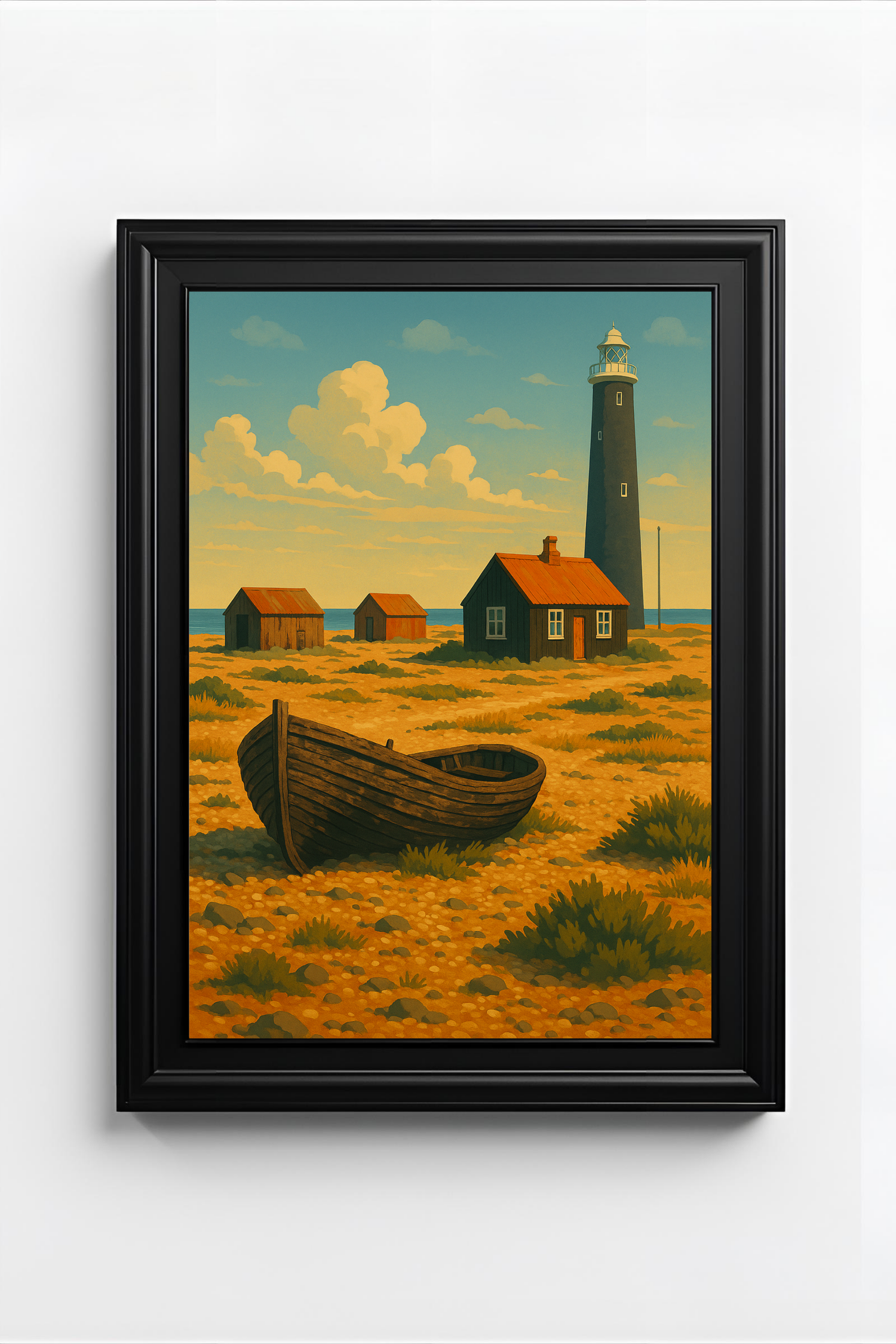 Dungeness Kent Beach Watercolor Print - Wall Art England