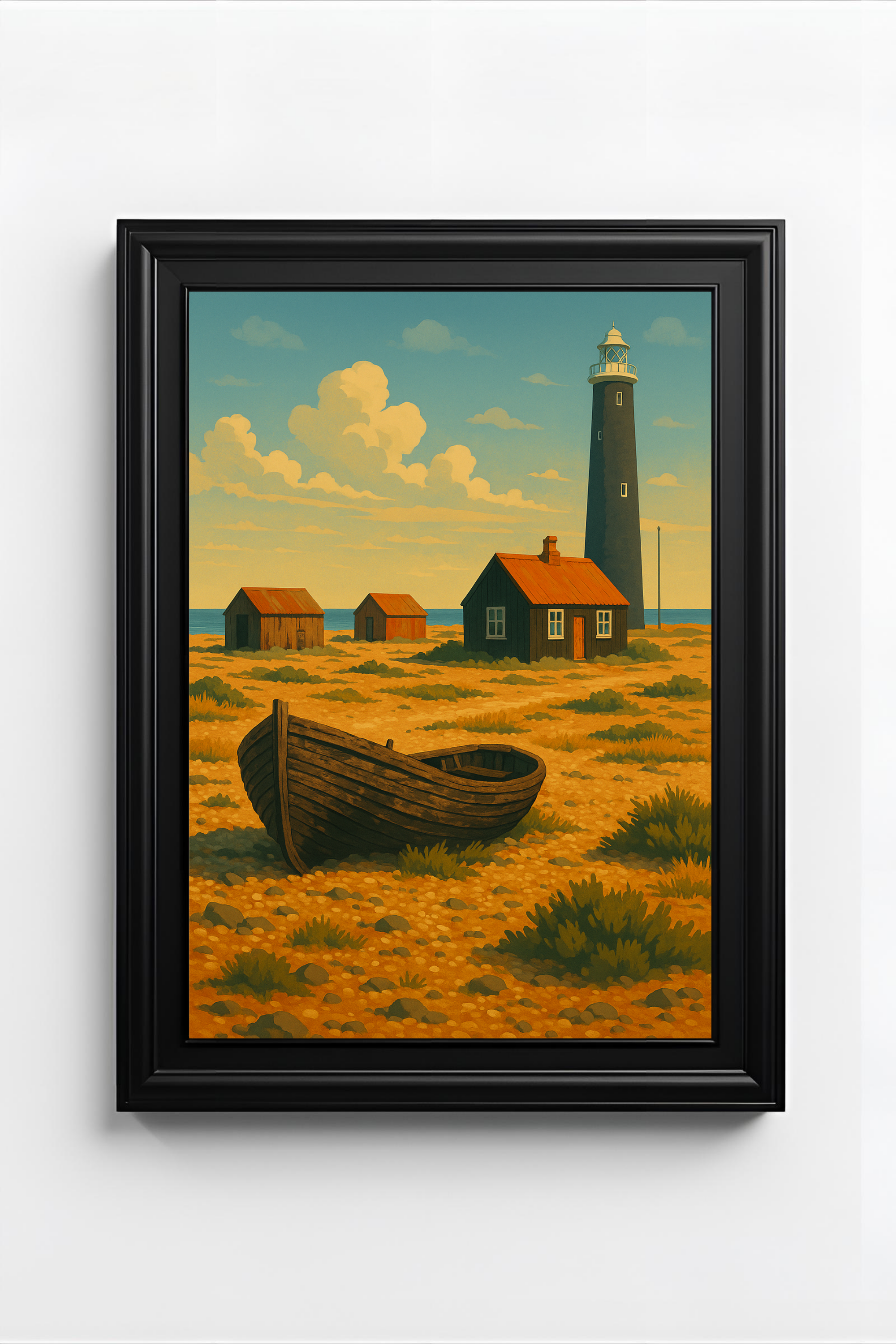 Dungeness Kent Beach Watercolor Print - Wall Art England