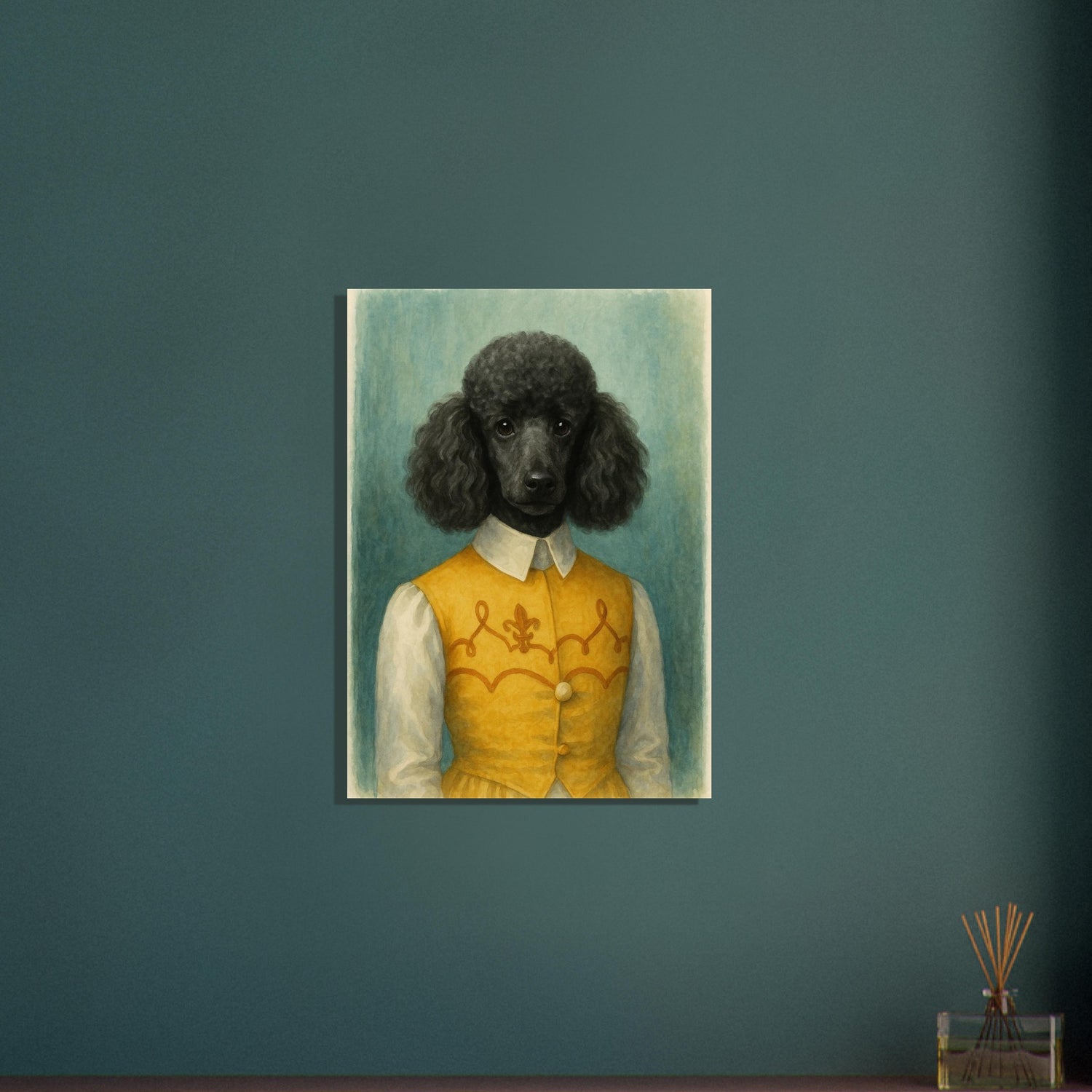 Noble Nuzzles – Elegant Poodle Portrait Poster (A3 Size | Vertical | Textured Art Print | Wall Art) 50x70 cm 20x28″