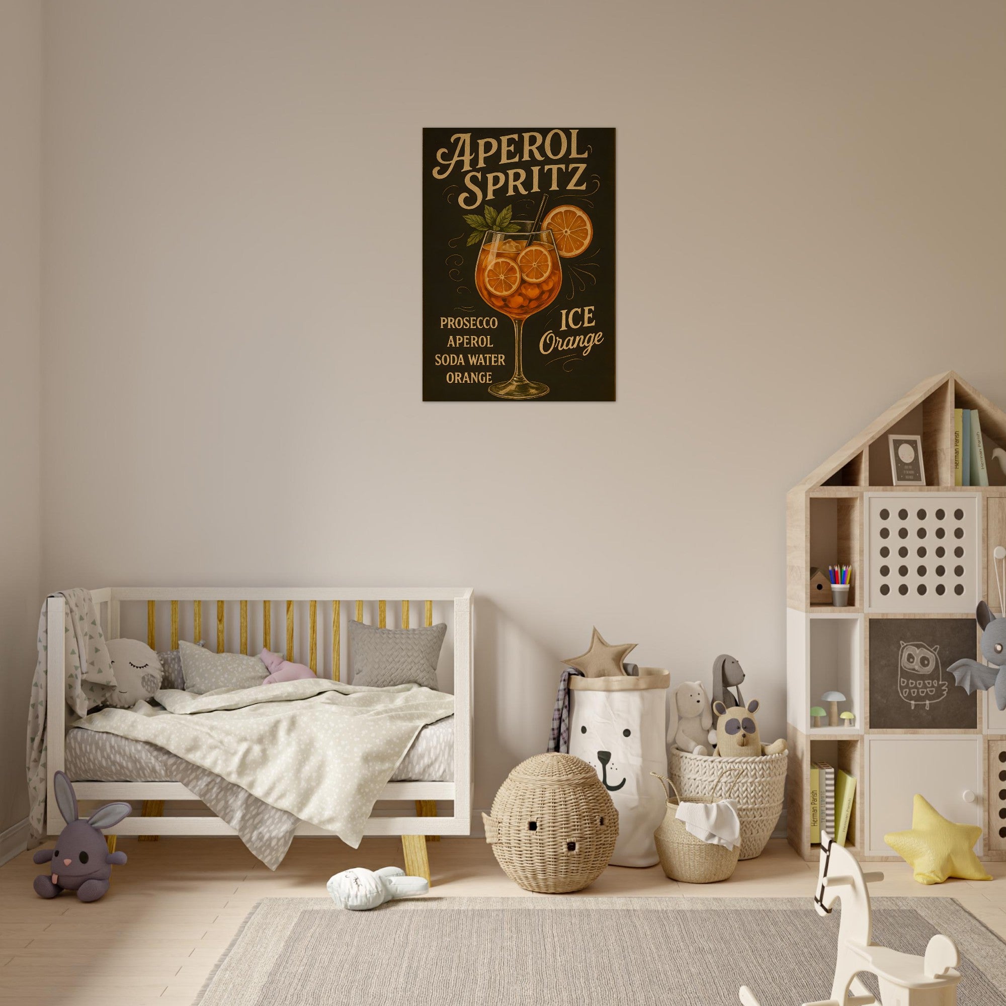 Aperol Spritz Poster - Stylish Art Print for Home Bar Decor - Perfect Gift for Cocktail Lovers