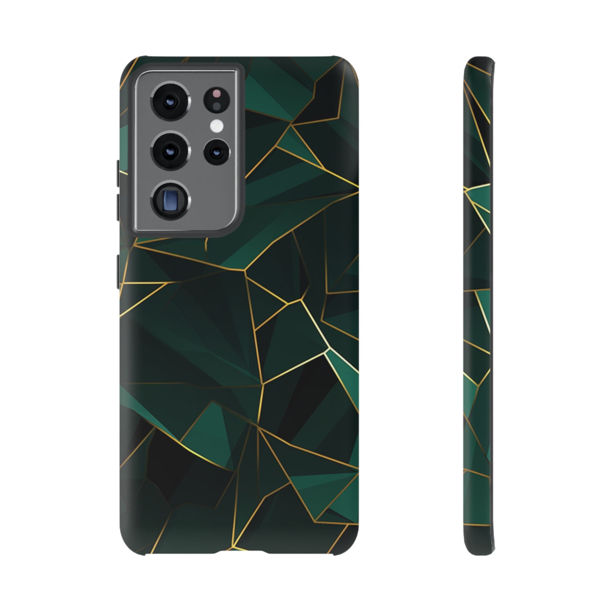 Emerald Veil - Geometric Luxe Phone Case Samsung Galaxy S21 Ultra Matte