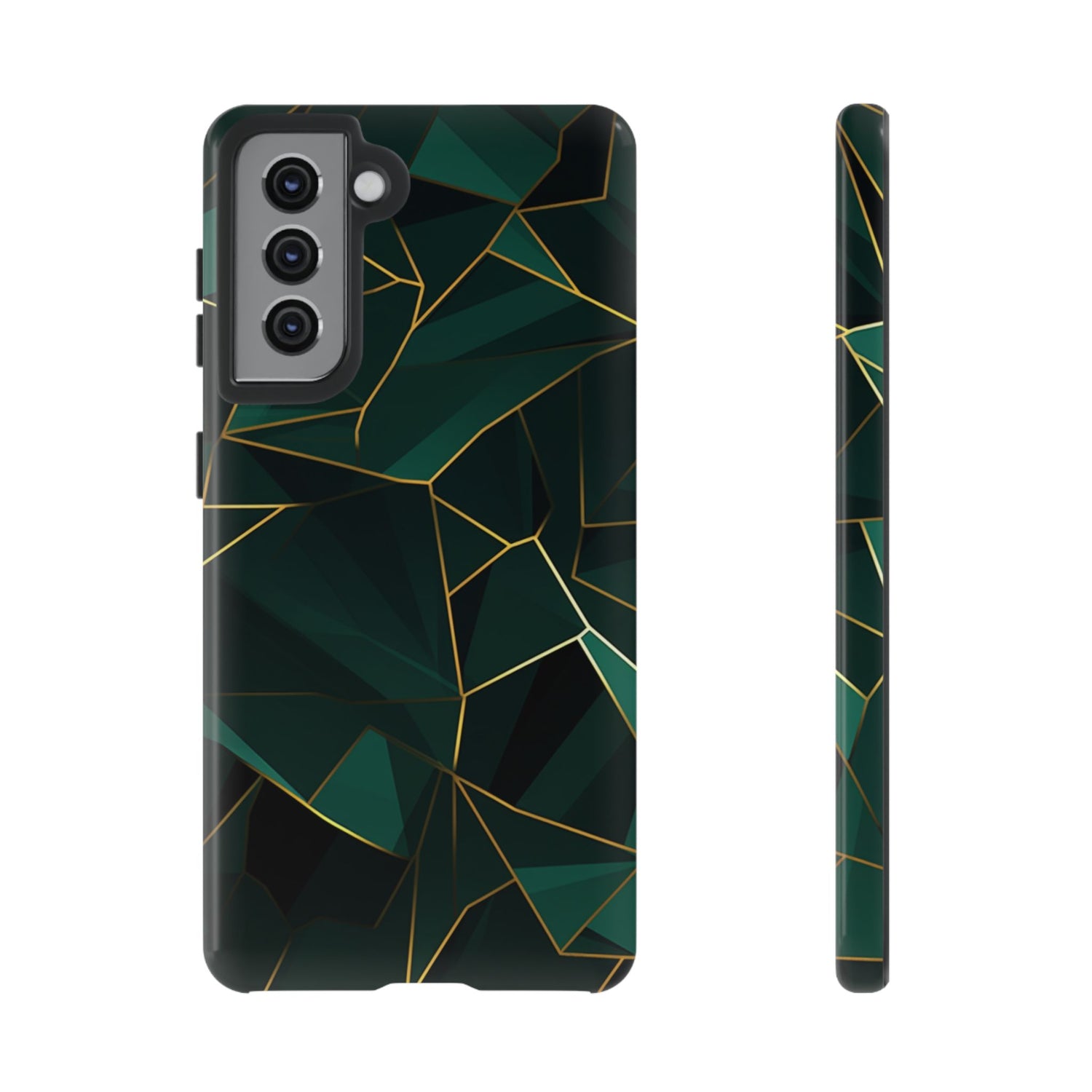 Emerald Veil - Geometric Luxe Phone Case Samsung Galaxy S21 Glossy