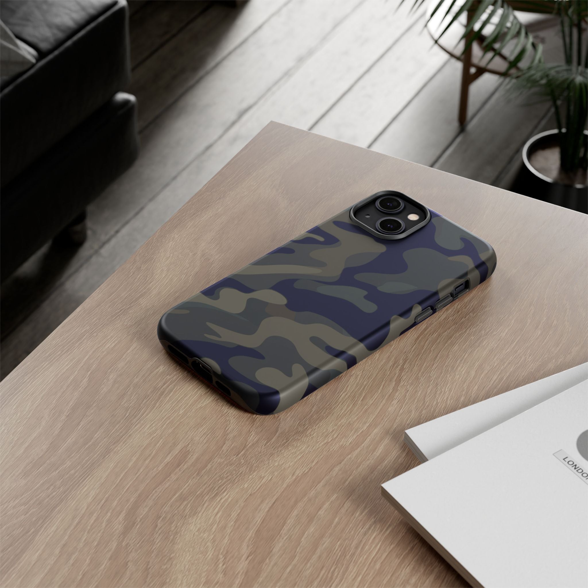 Black Camouflage Phone Case for iPhone, Samsung and Google Pixel