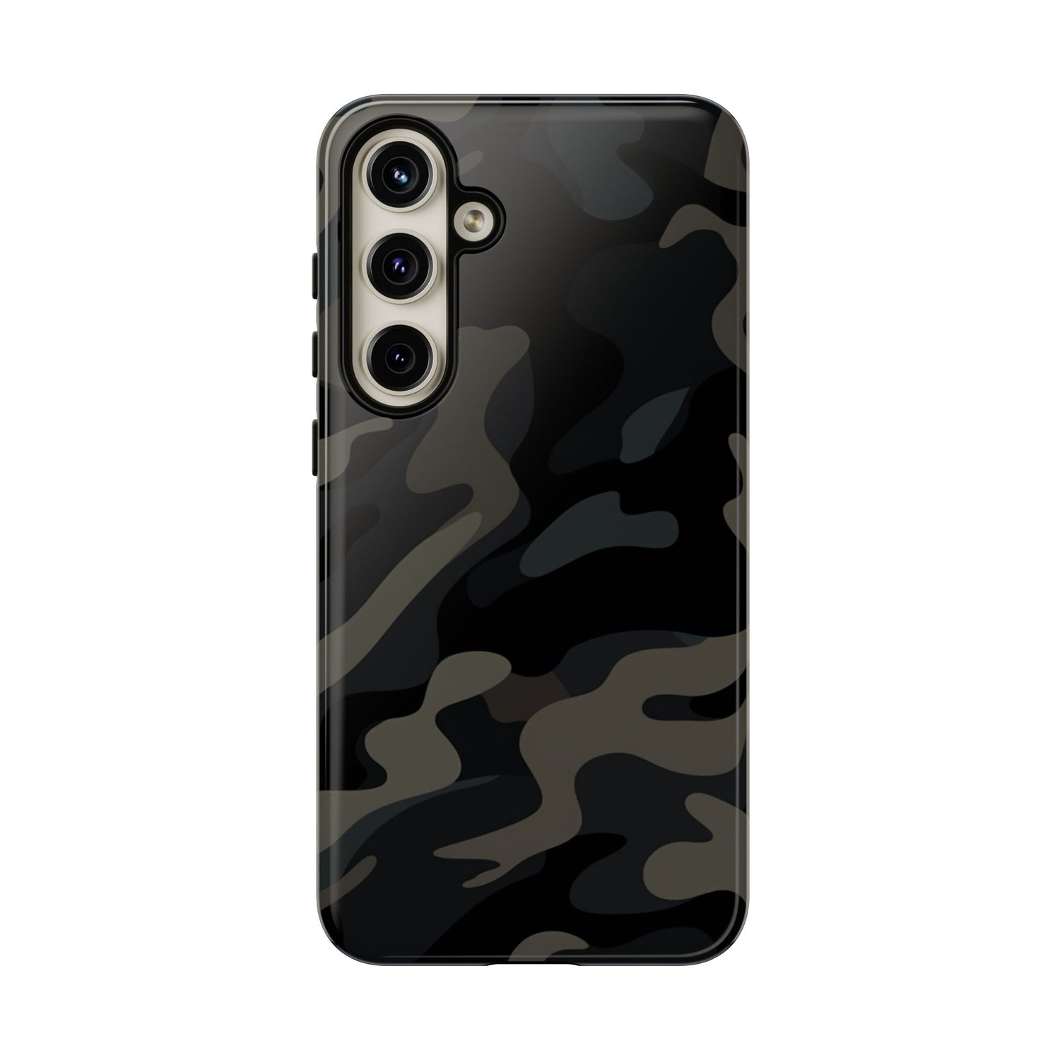 Black Camouflage Phone Case for iPhone, Samsung and Google Pixel Samsung Galaxy S24 Plus Glossy