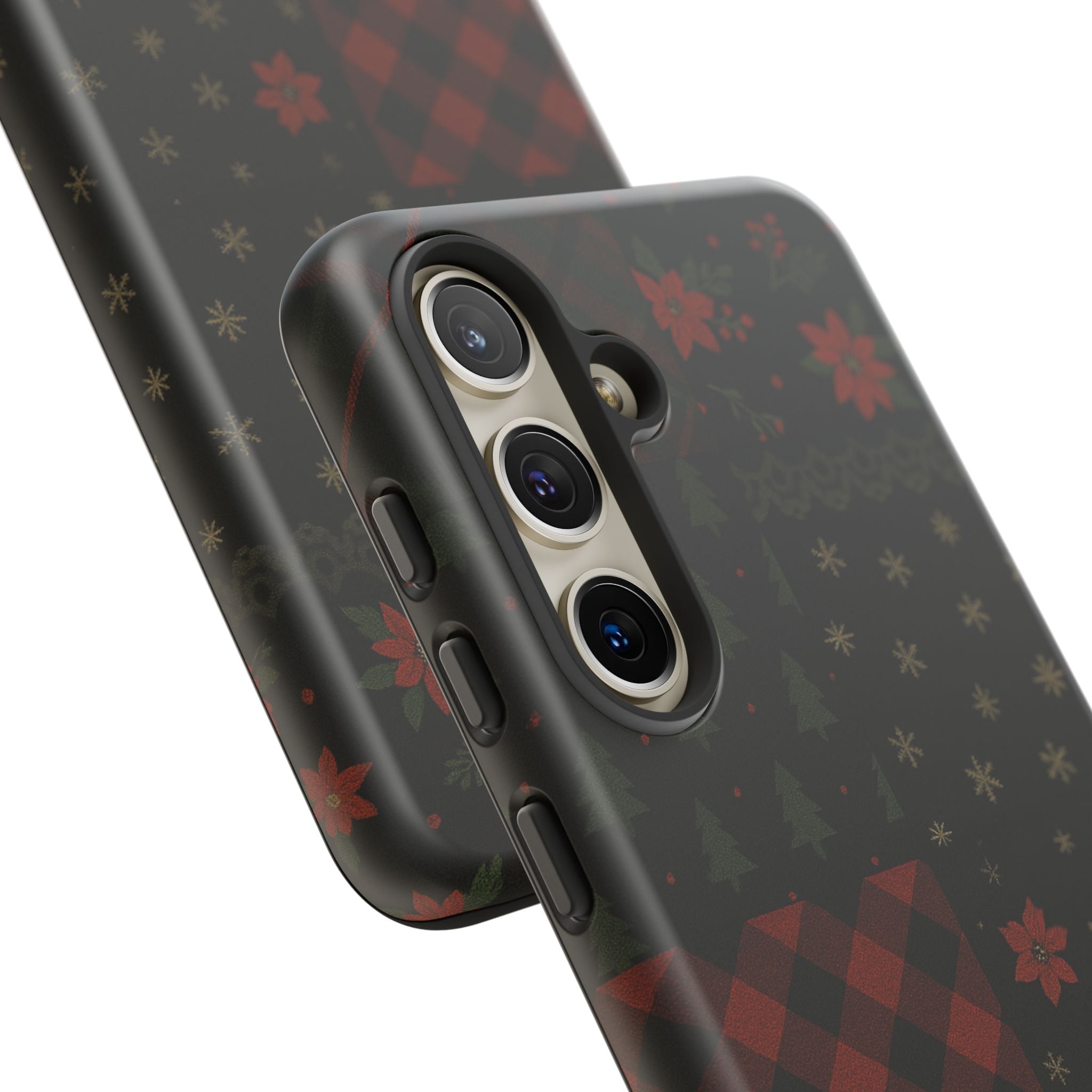 Black Festive Phone Case - Christmas Phone Cover - Tough Design