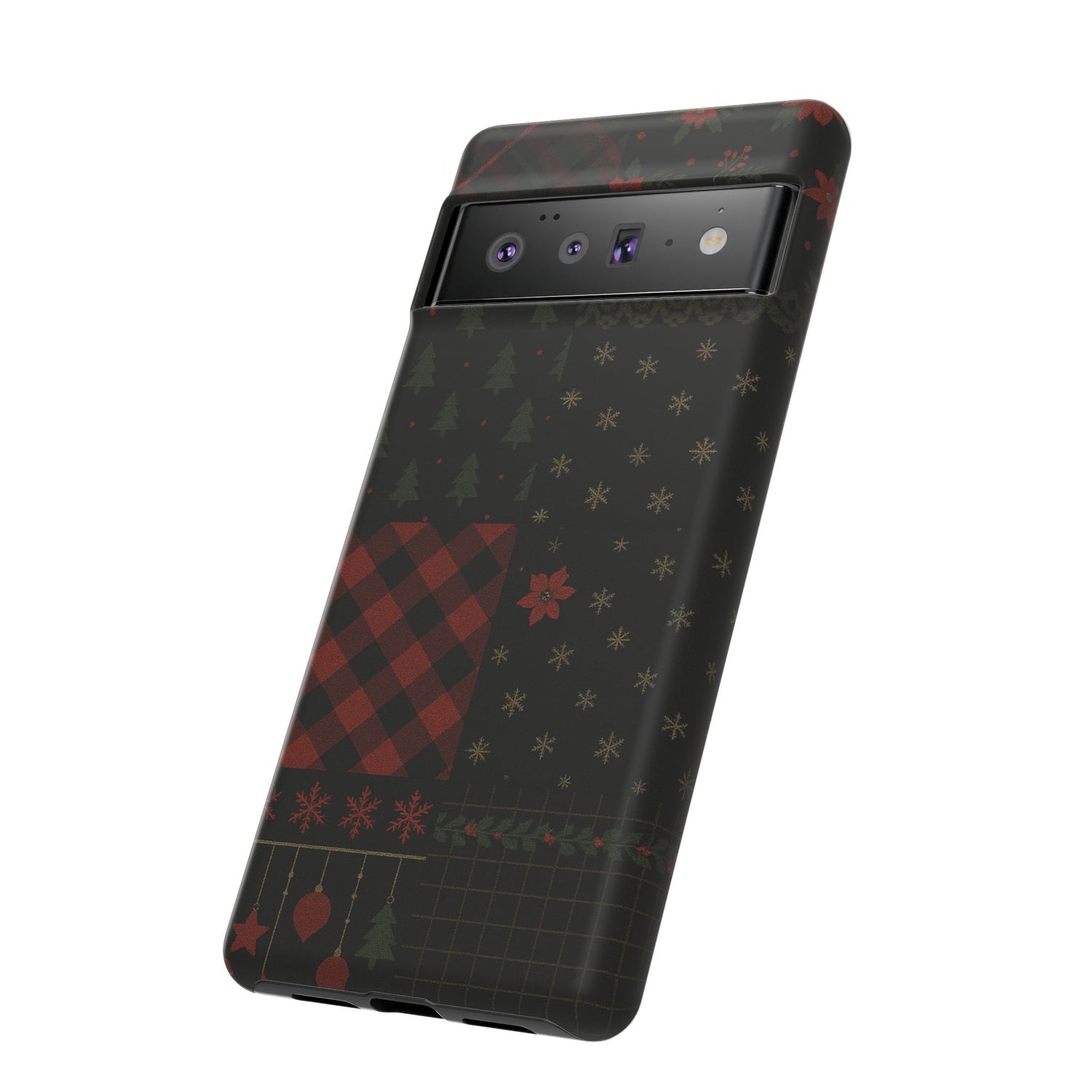 Black Festive Phone Case - Christmas Phone Cover - Tough Design