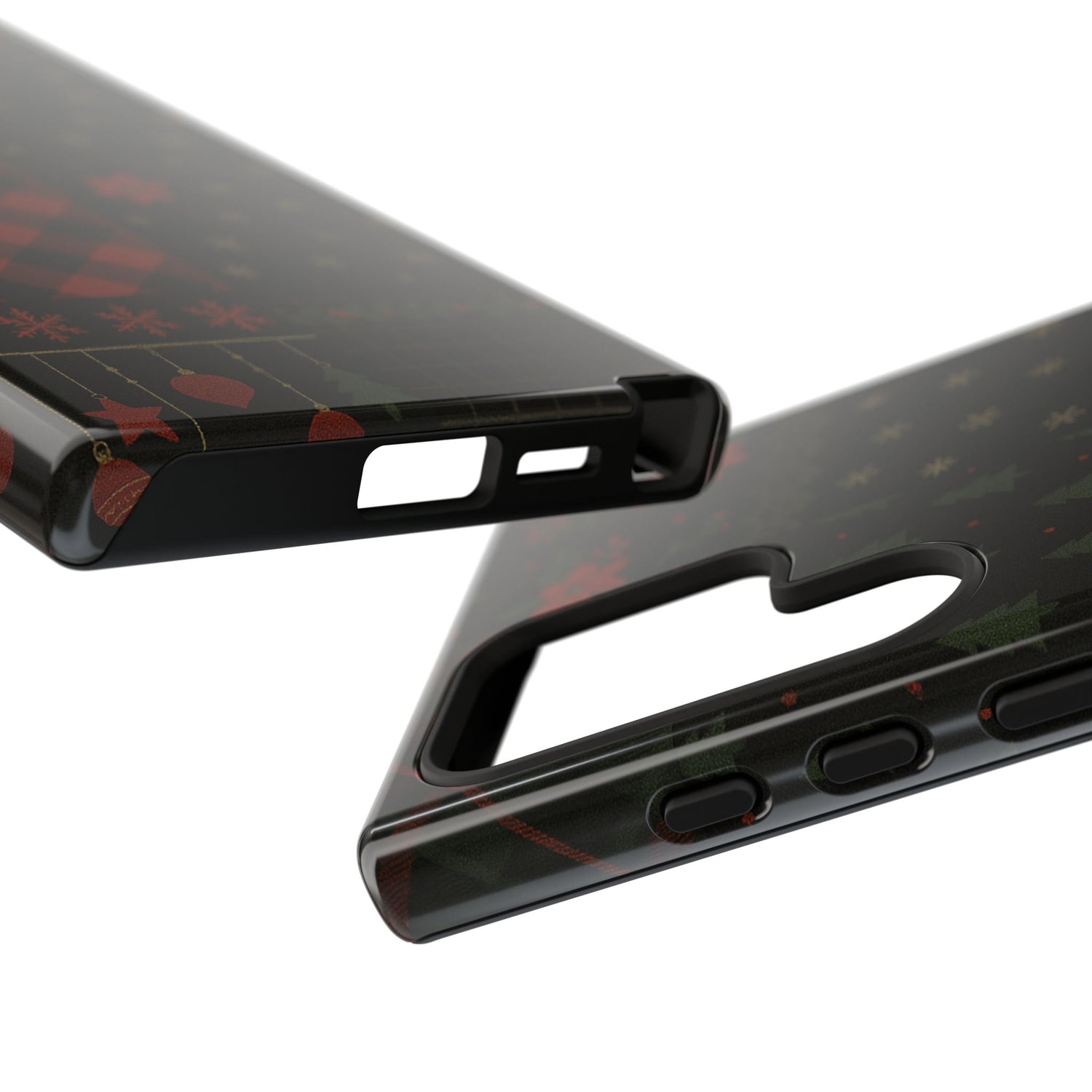 Black Festive Phone Case - Christmas Phone Cover - Tough Design