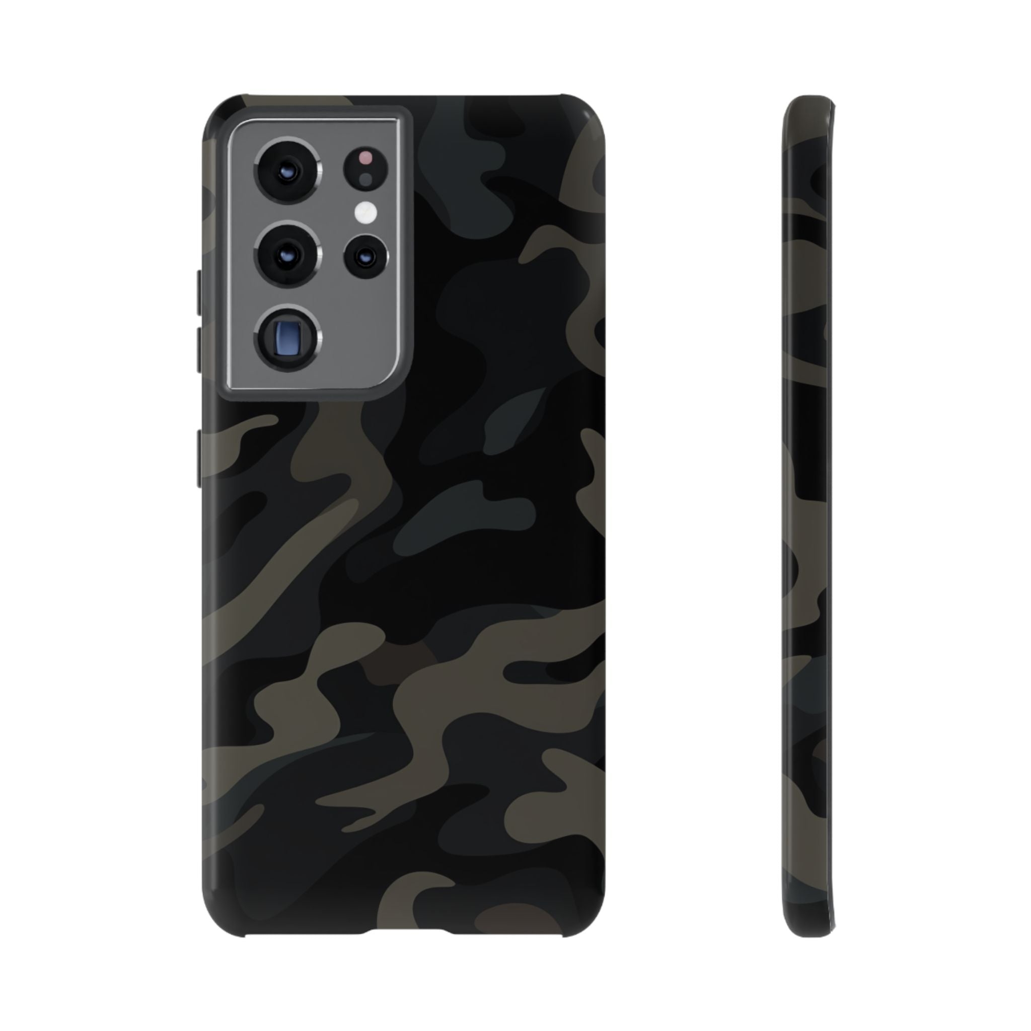 Black Camouflage Phone Case for iPhone, Samsung and Google Pixel Samsung Galaxy S21 Ultra Glossy