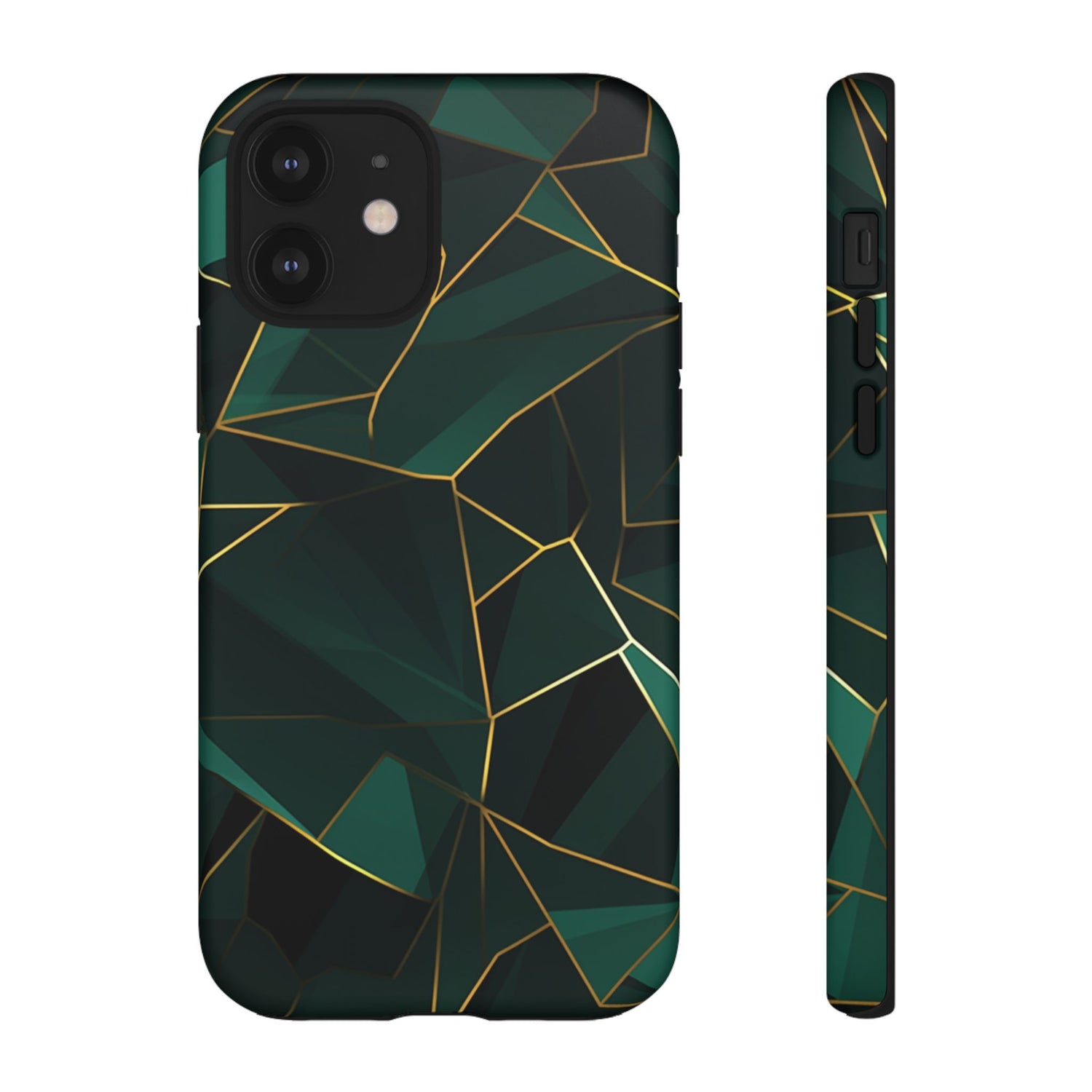 Emerald Veil - Geometric Luxe Phone Case iPhone 12 Matte