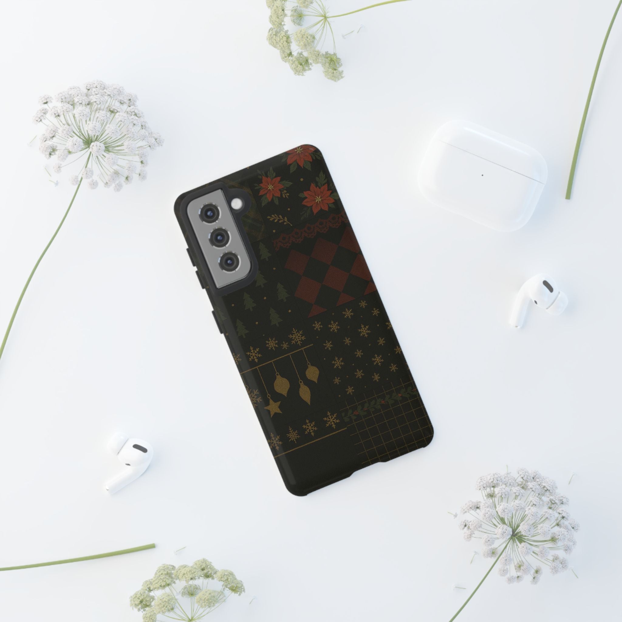 Black Luxury Phone Case for Christmas Festive Season - Tough design