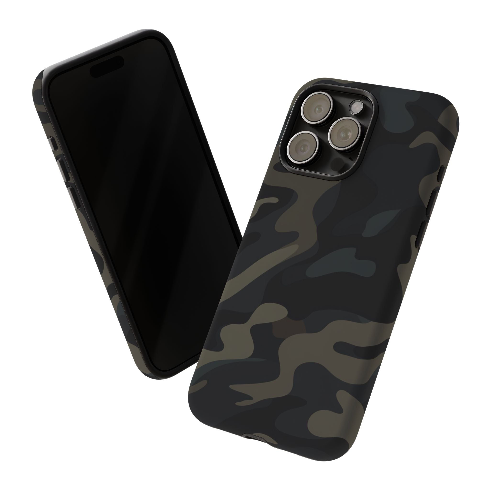 Black Camouflage Phone Case for iPhone, Samsung and Google Pixel