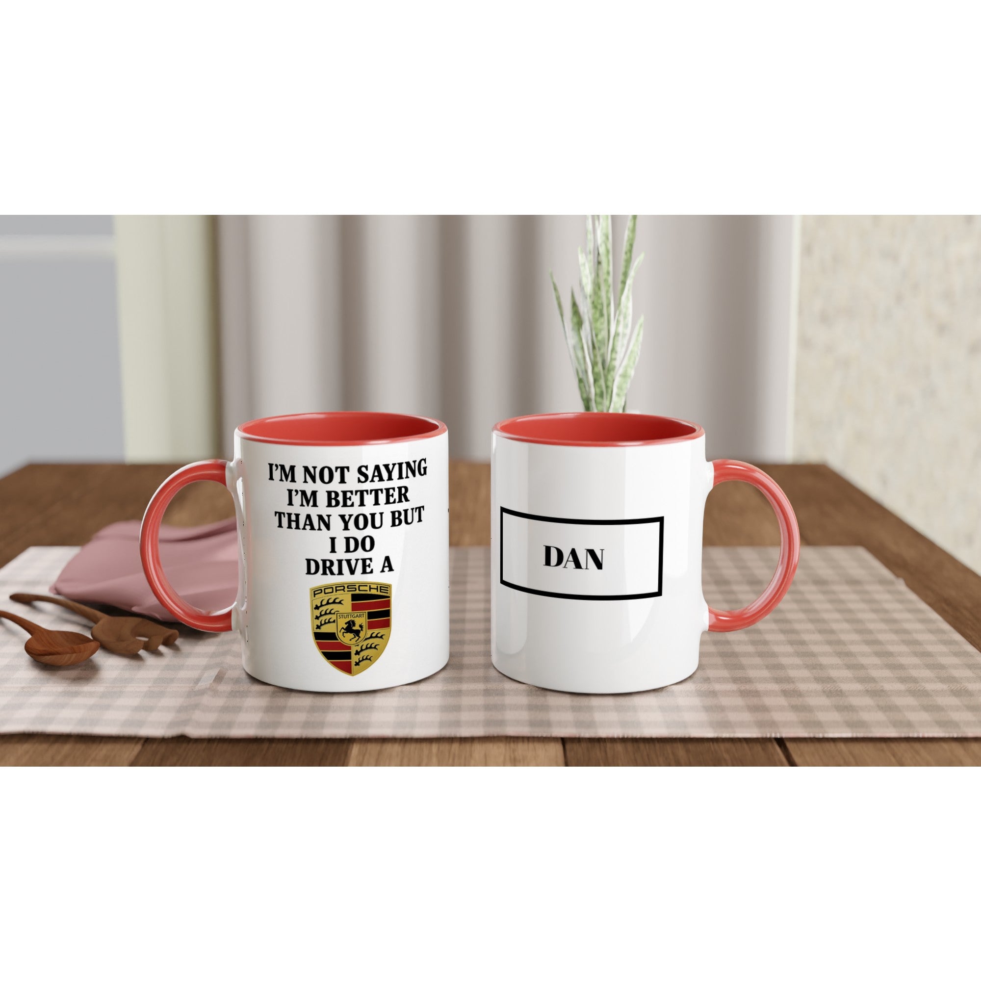 Porsche Passion: Personalized Ceramic Coffee Mug Ceramic Red