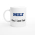 MILF Coffee Mug - Man I Love Food - Funny Humorous Gift - 11oz Ceramic Cup Ceramic White