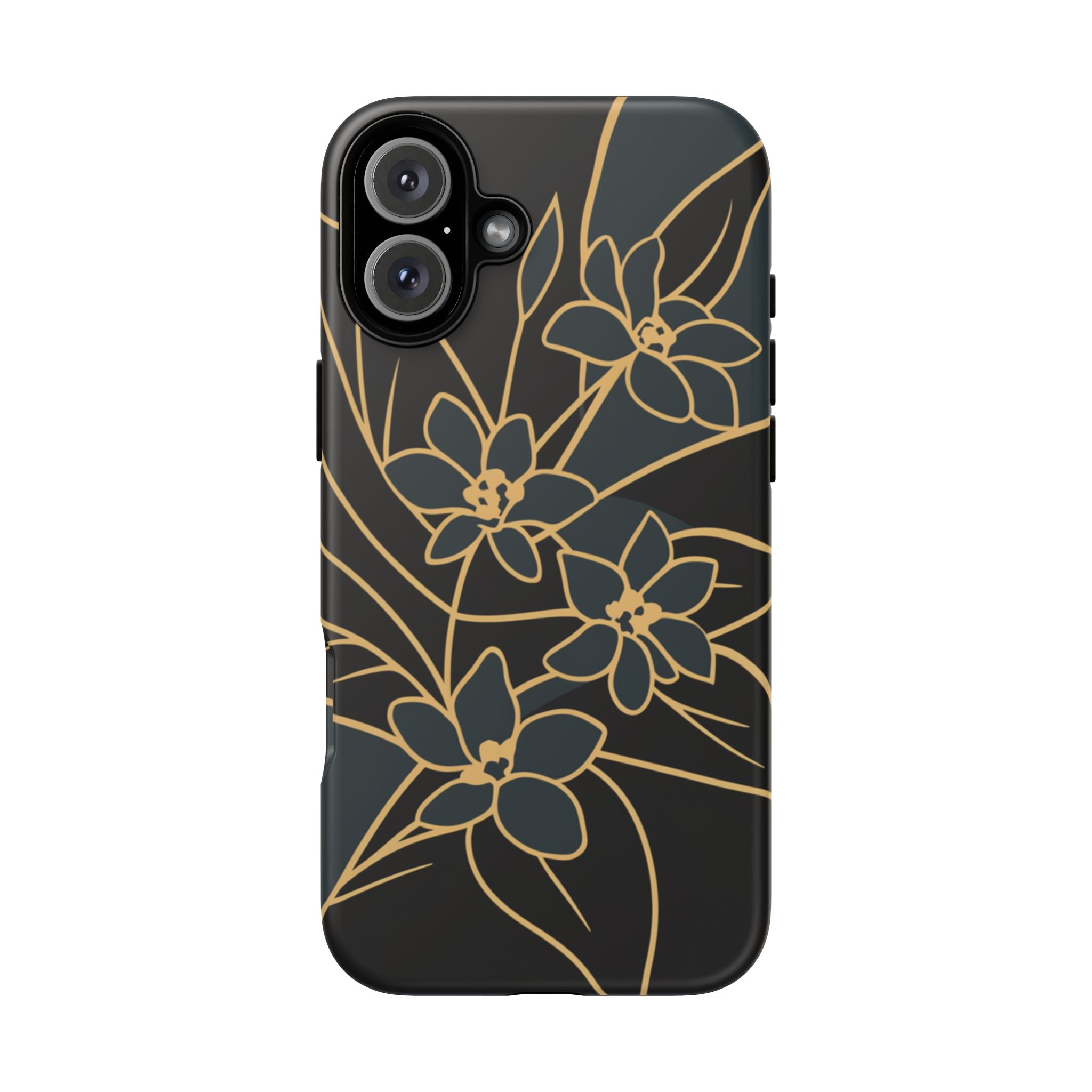 Golden Bloom - Elegant Floral Line Art Phone Case iPhone 16 Plus Matte