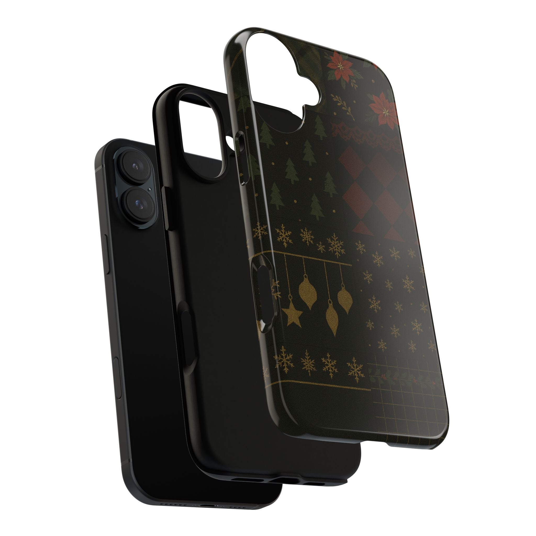 Black Luxury Phone Case for Christmas Festive Season - Tough design