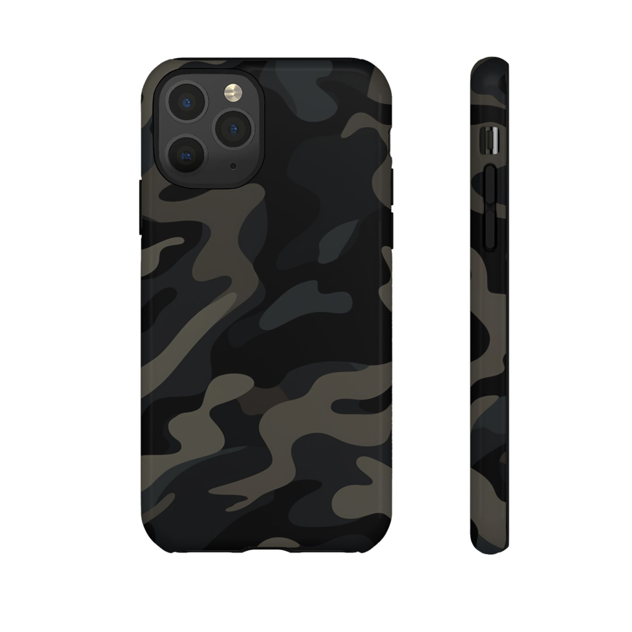 Black Camouflage Phone Case for iPhone, Samsung and Google Pixel iPhone 11 Pro Glossy