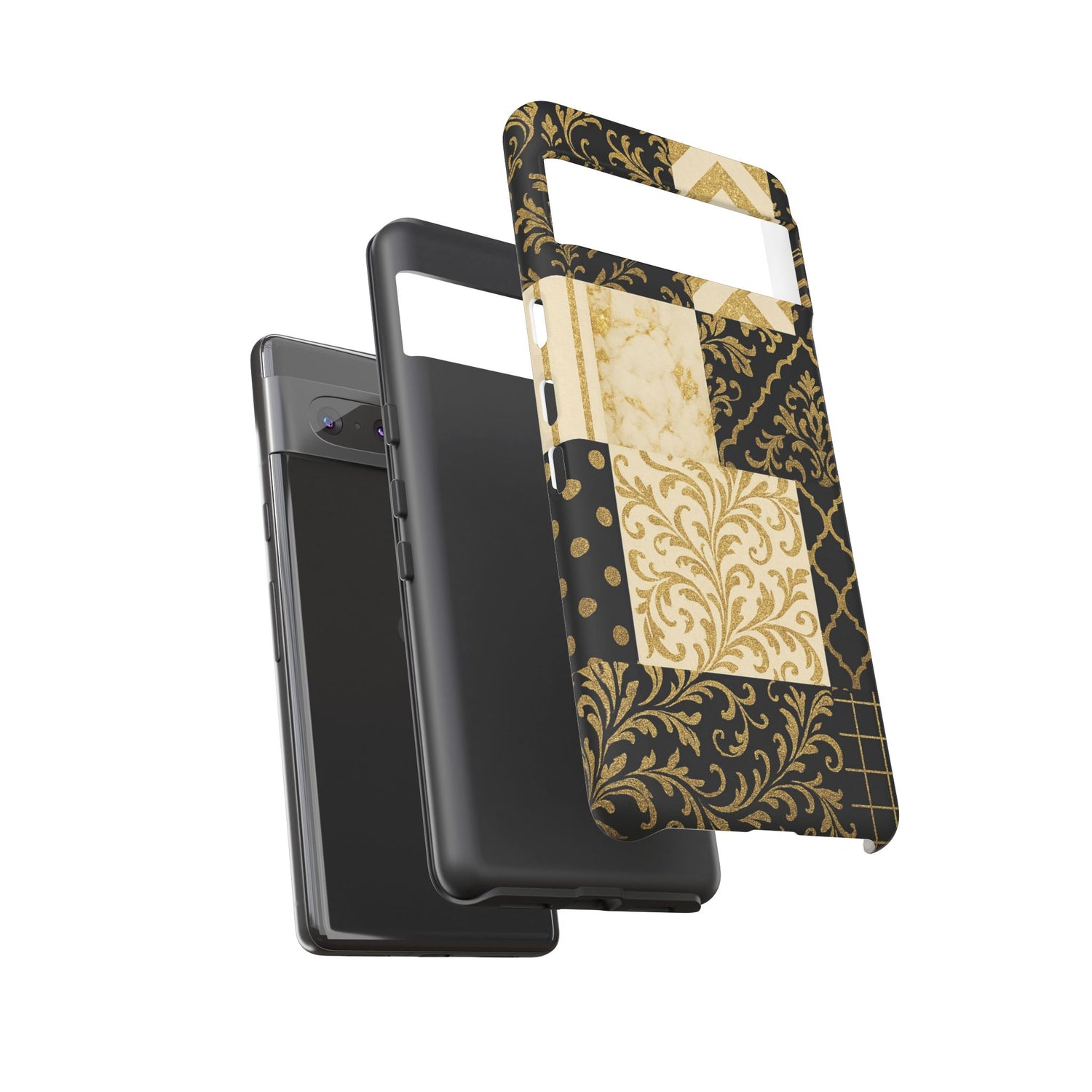 Phone Case, Luxury Black and Gold Festive Design for Christmas Gift, Holiday Decor, Tough Cases, Winter Celebration, Elegant iPhone Cover