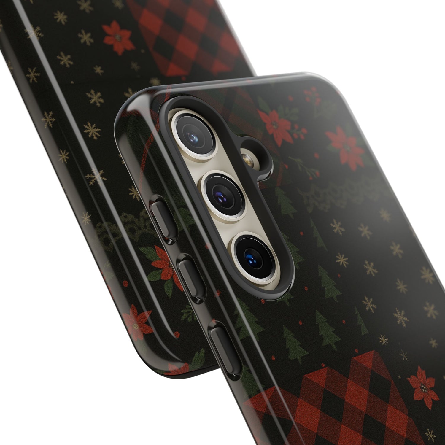 Black Festive Phone Case - Christmas Phone Cover - Tough Design