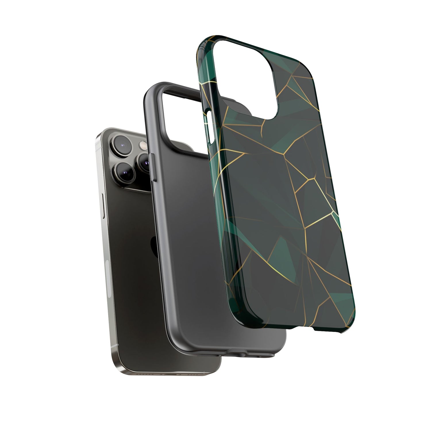 Emerald Veil - Geometric Luxe Phone Case