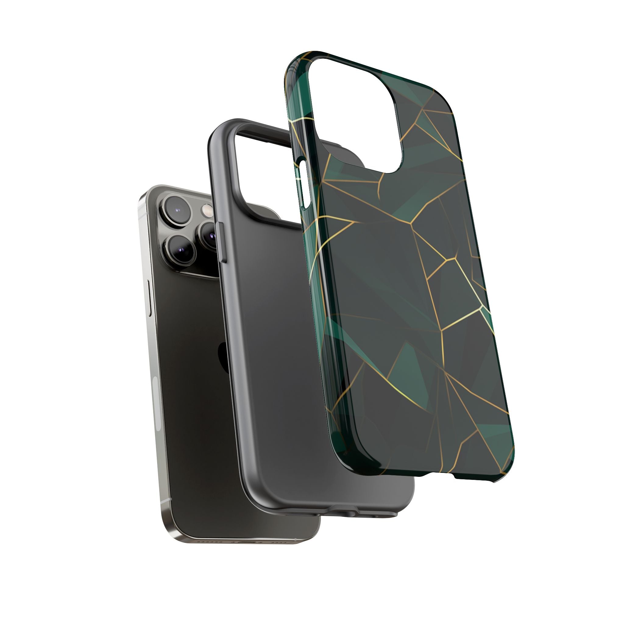 Emerald Veil - Geometric Luxe Phone Case