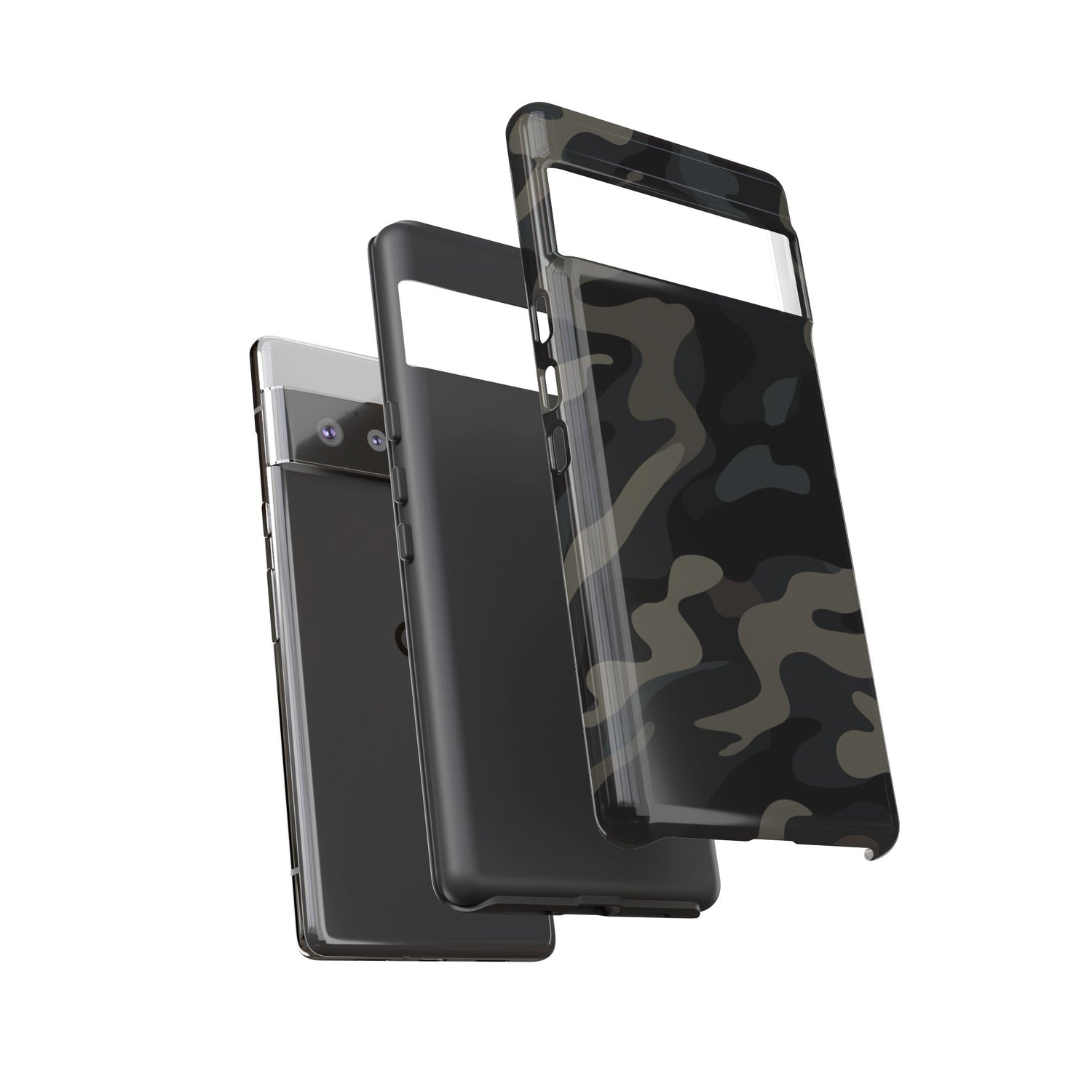Black Camouflage Phone Case for iPhone, Samsung and Google Pixel