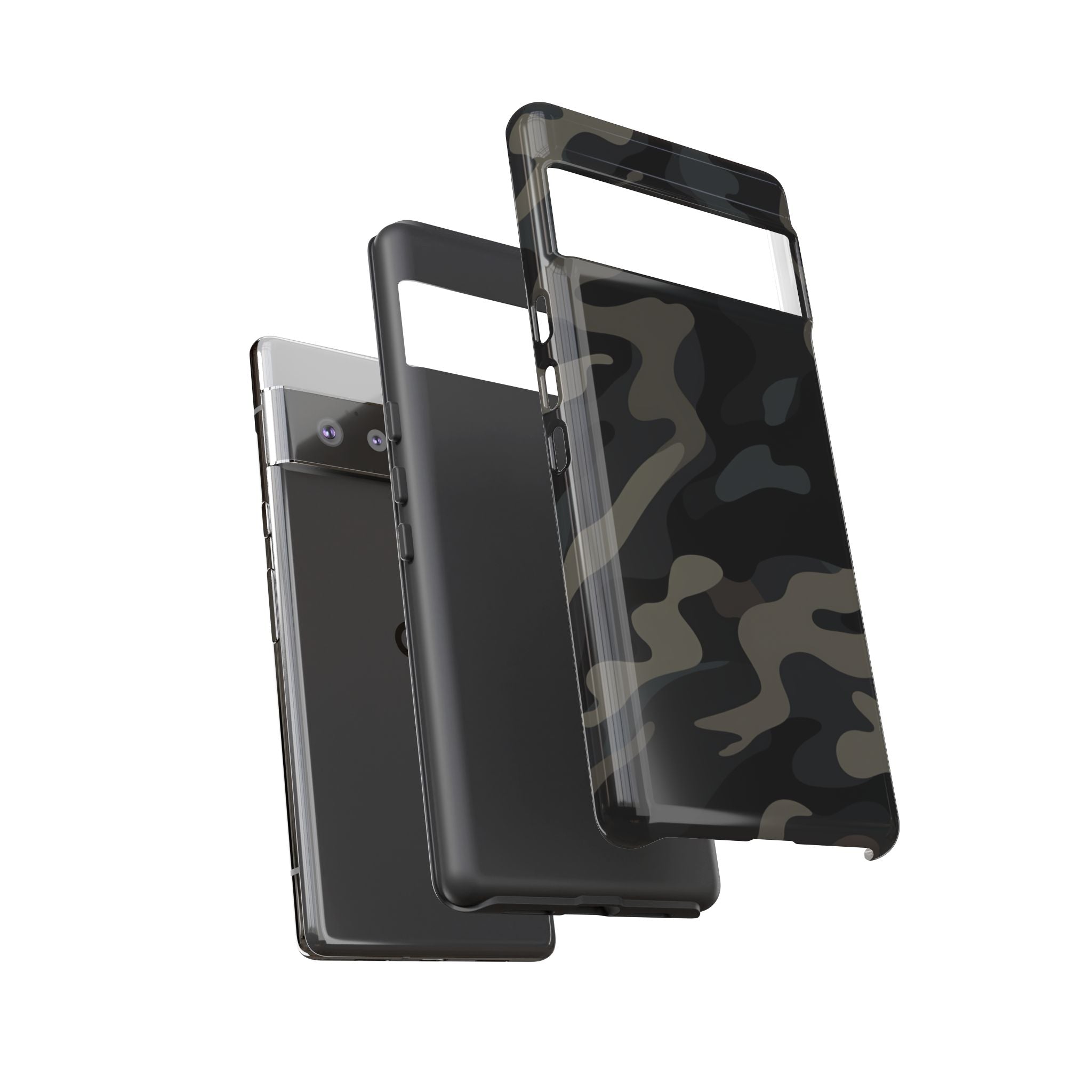 Black Camouflage Phone Case for iPhone, Samsung and Google Pixel