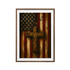 Christian Country Poster - American Flag & Cross Wall Art | Patriotic Faith-Based Home Decor Print