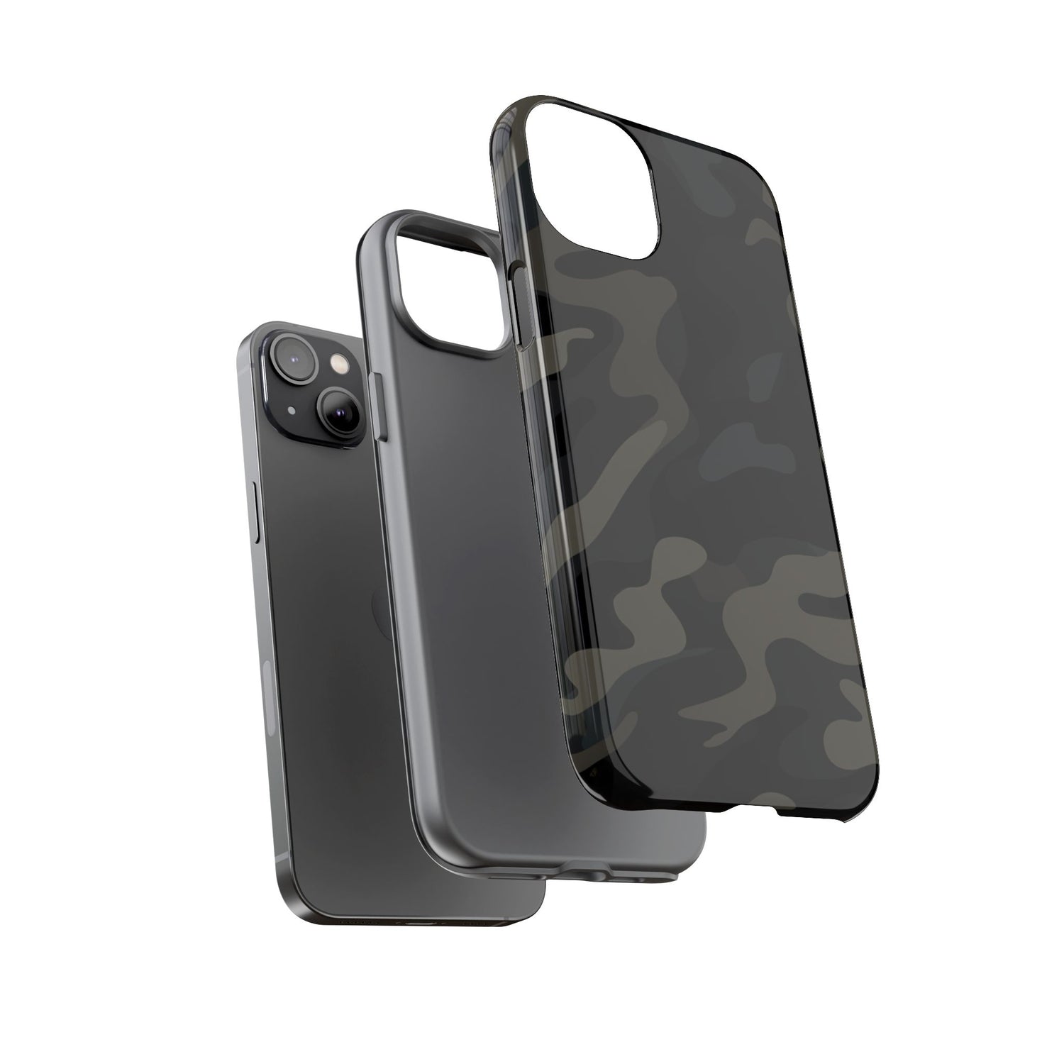 Black Camouflage Phone Case for iPhone, Samsung and Google Pixel