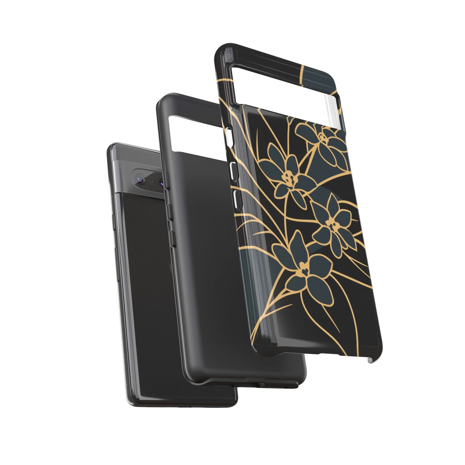 Golden Bloom - Elegant Floral Line Art Phone Case